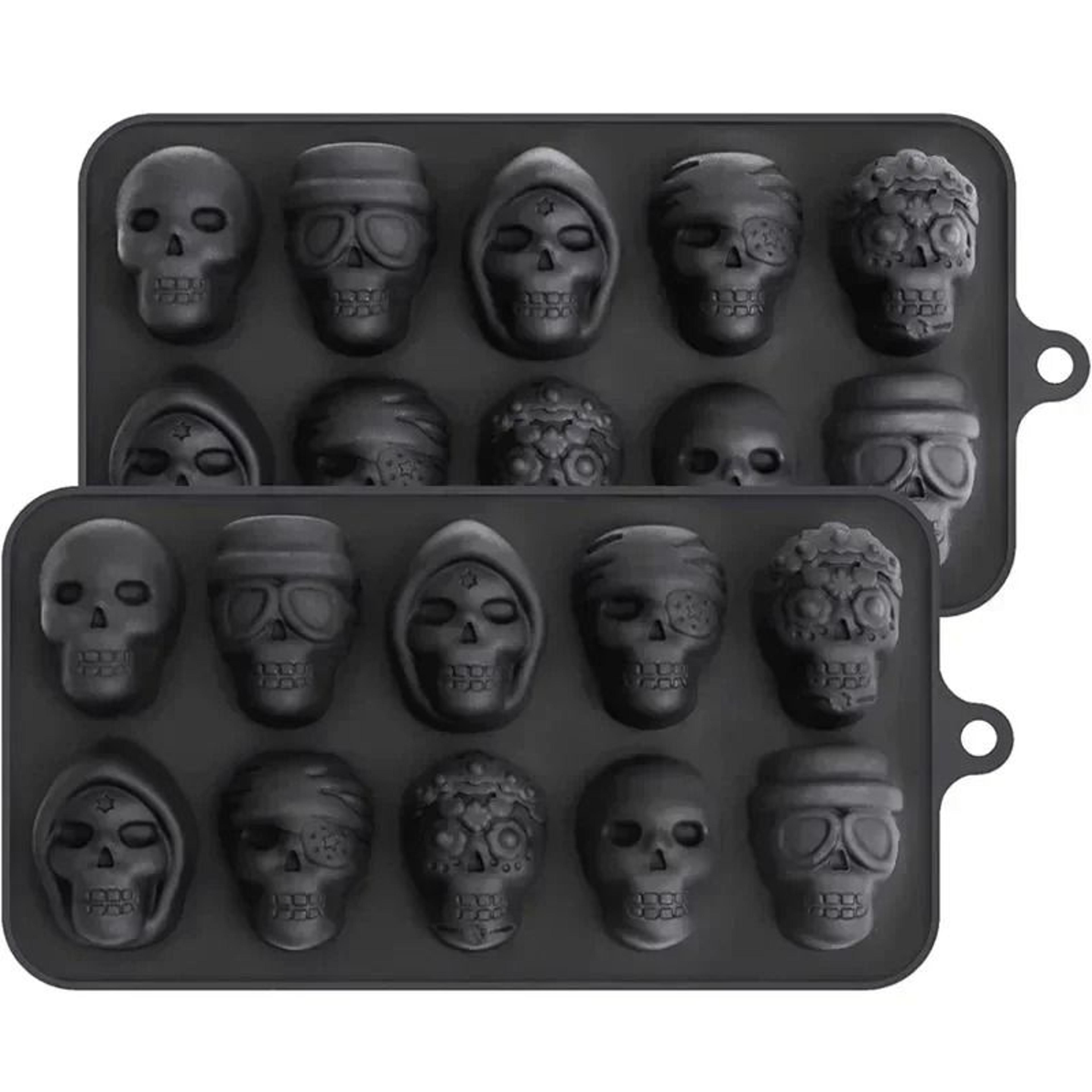 silicone skull ice cube mold reusable novelty ice tray for drinks chocolate and desserts