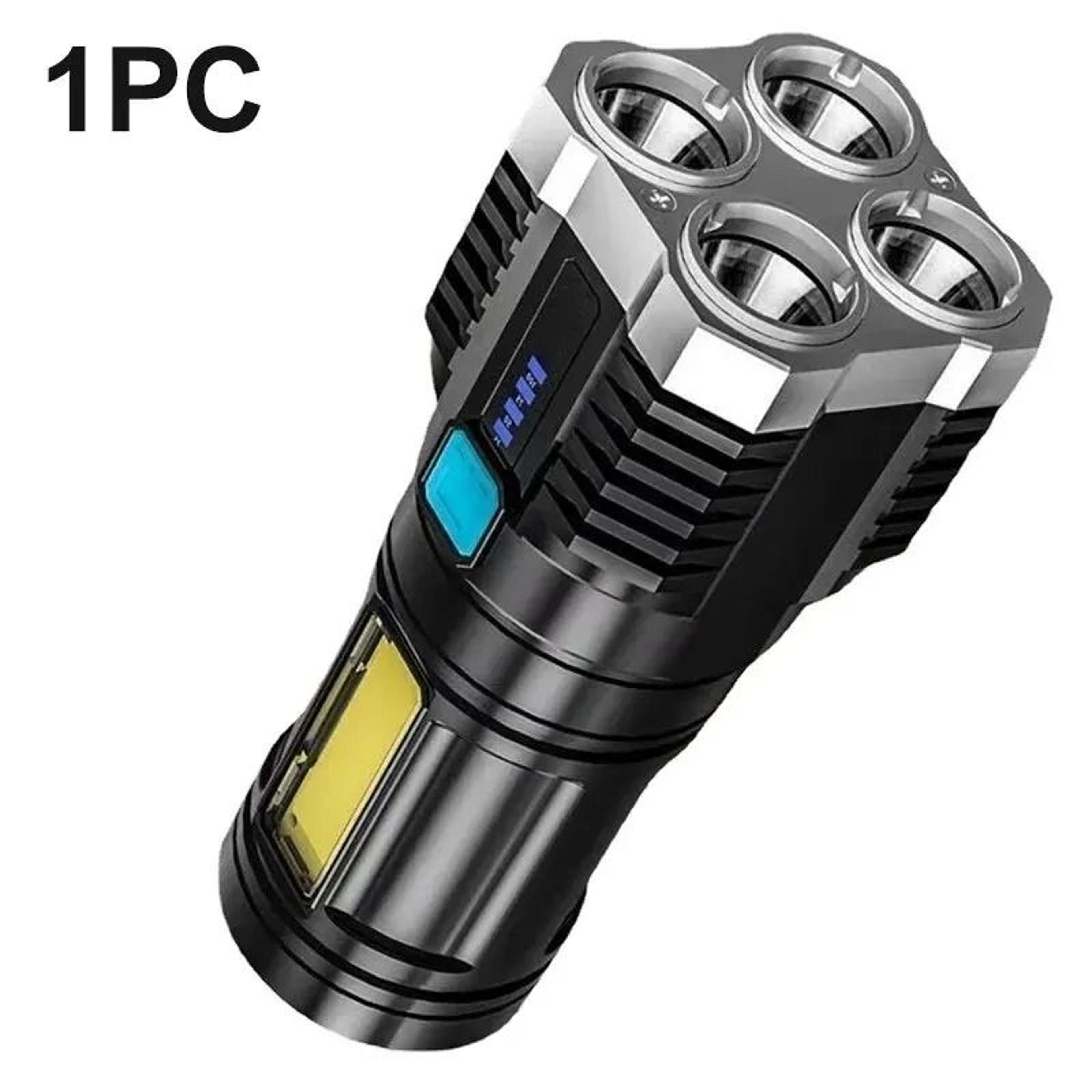 rechargeable led camping flashlight high power torch with cob side light