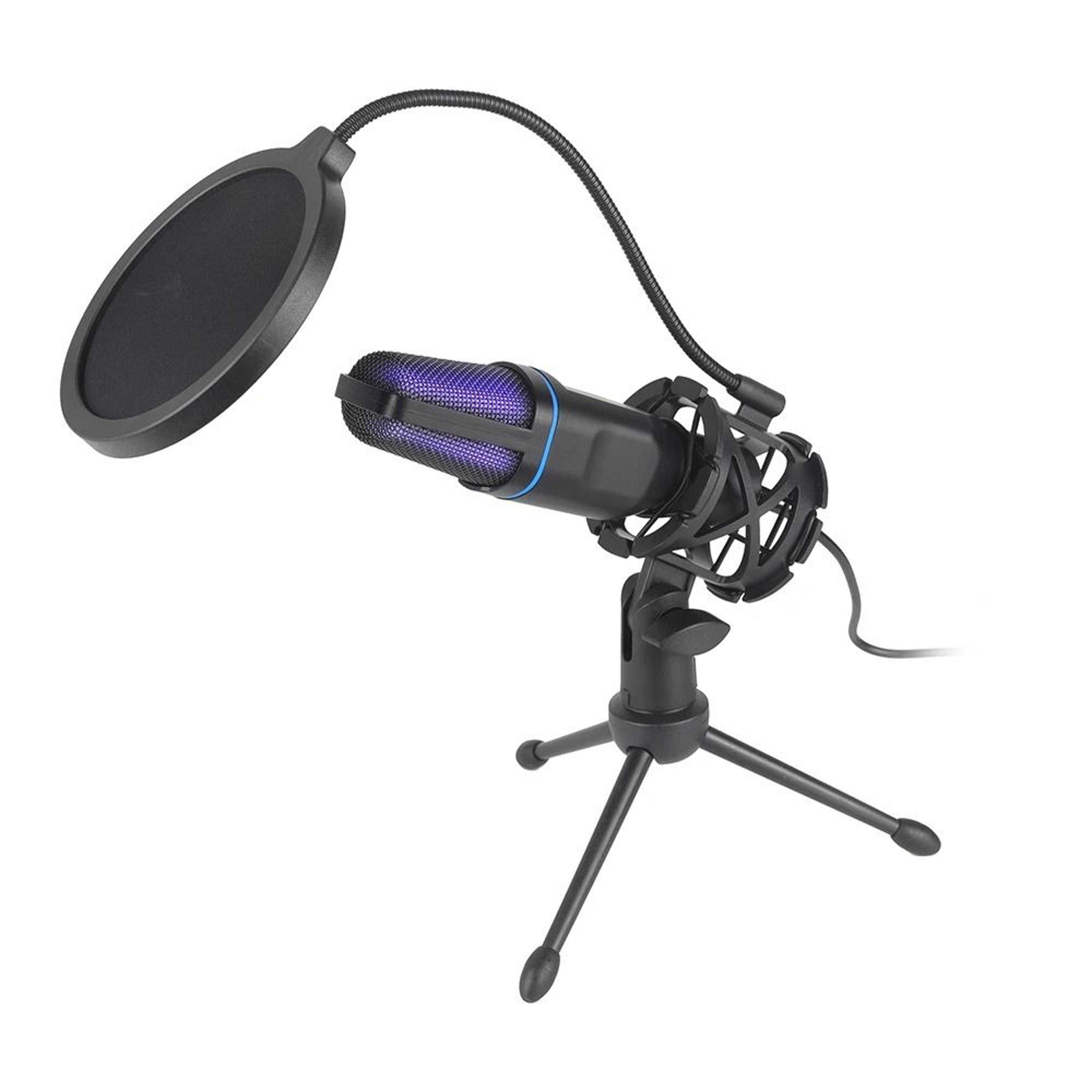 usb condenser microphone rgb gaming podcast recording mic for pc and laptop