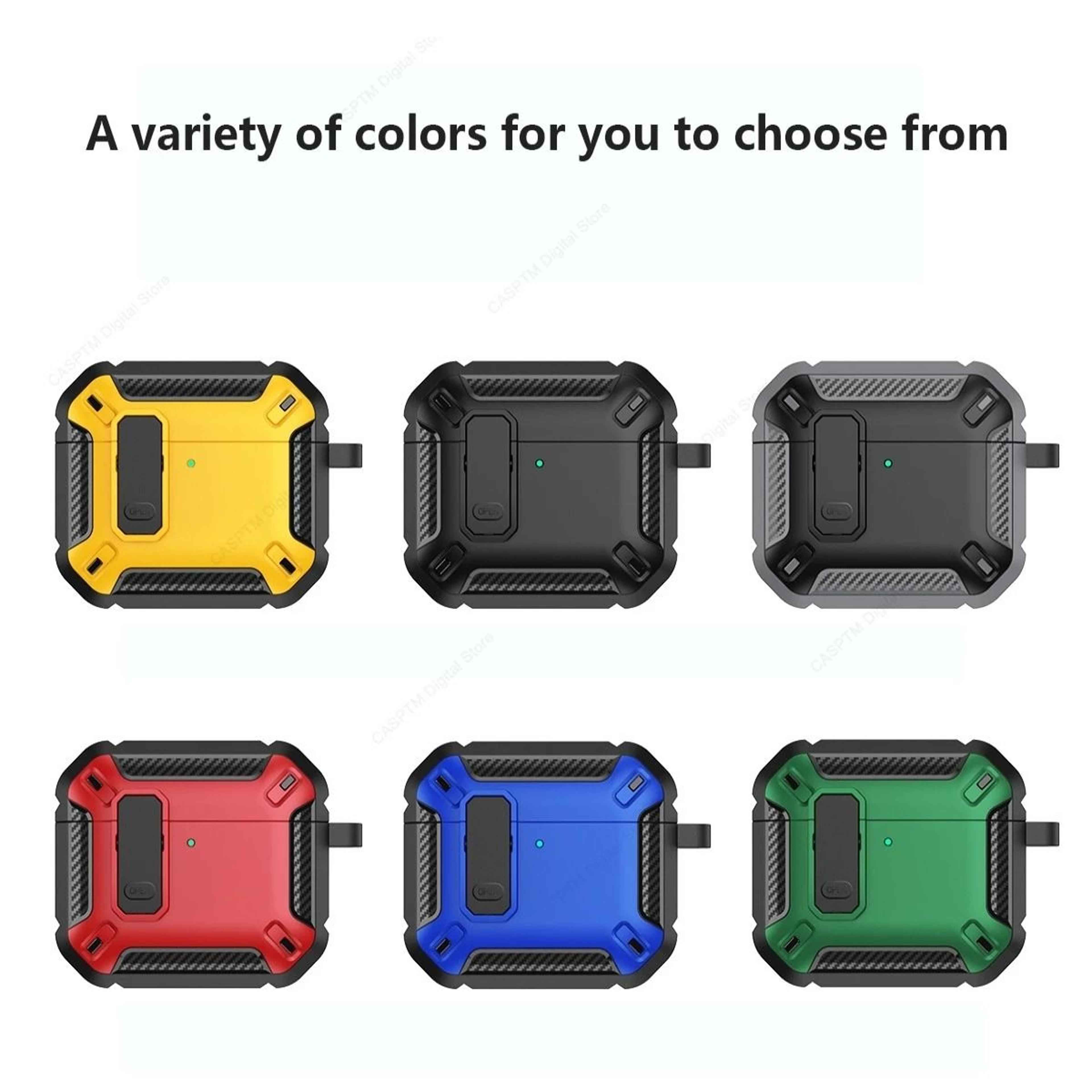 airpods 4 protective case lock cover with hook shockproof tpu pc design
