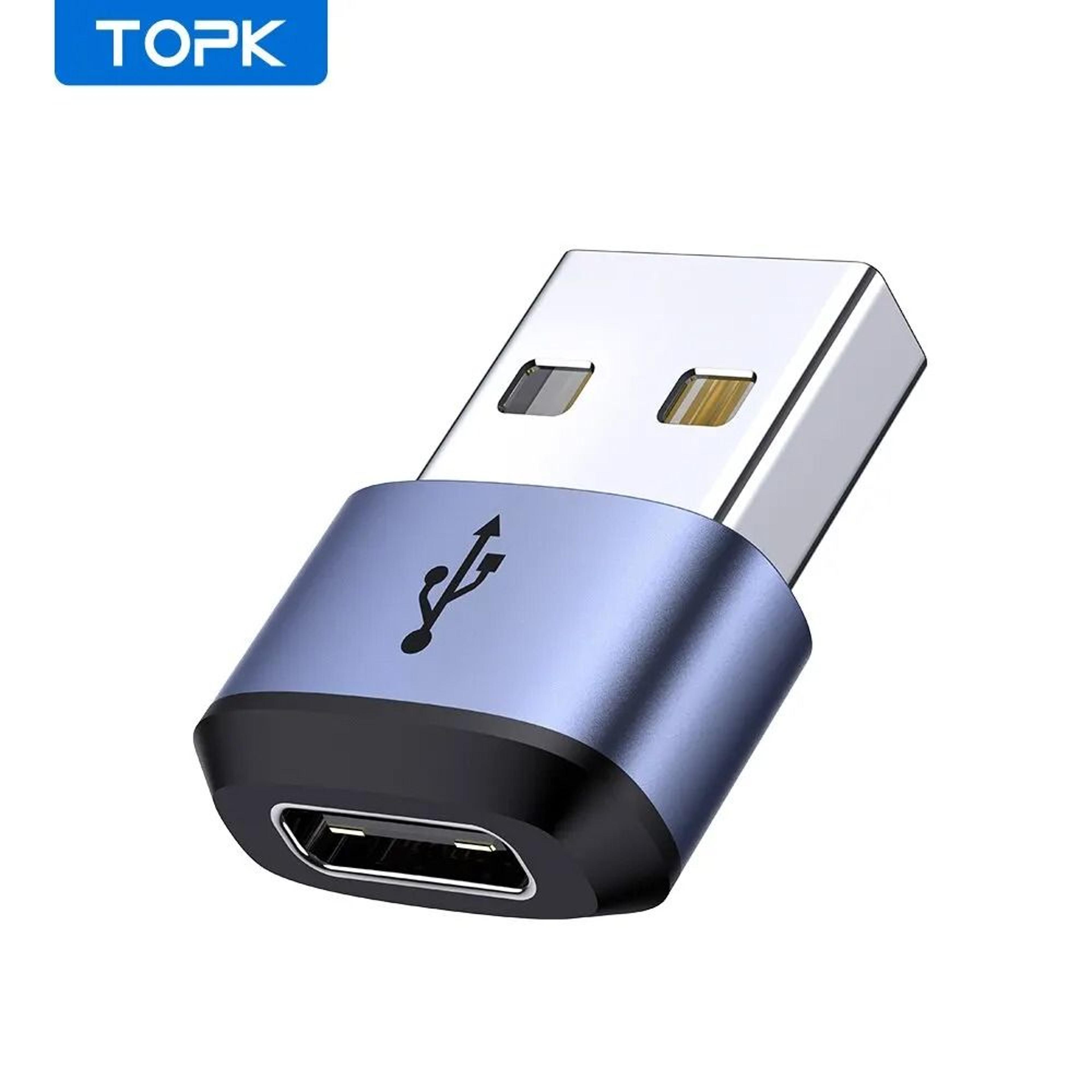 topk usb c to usb adapter otg type c female to usb a male charging converter