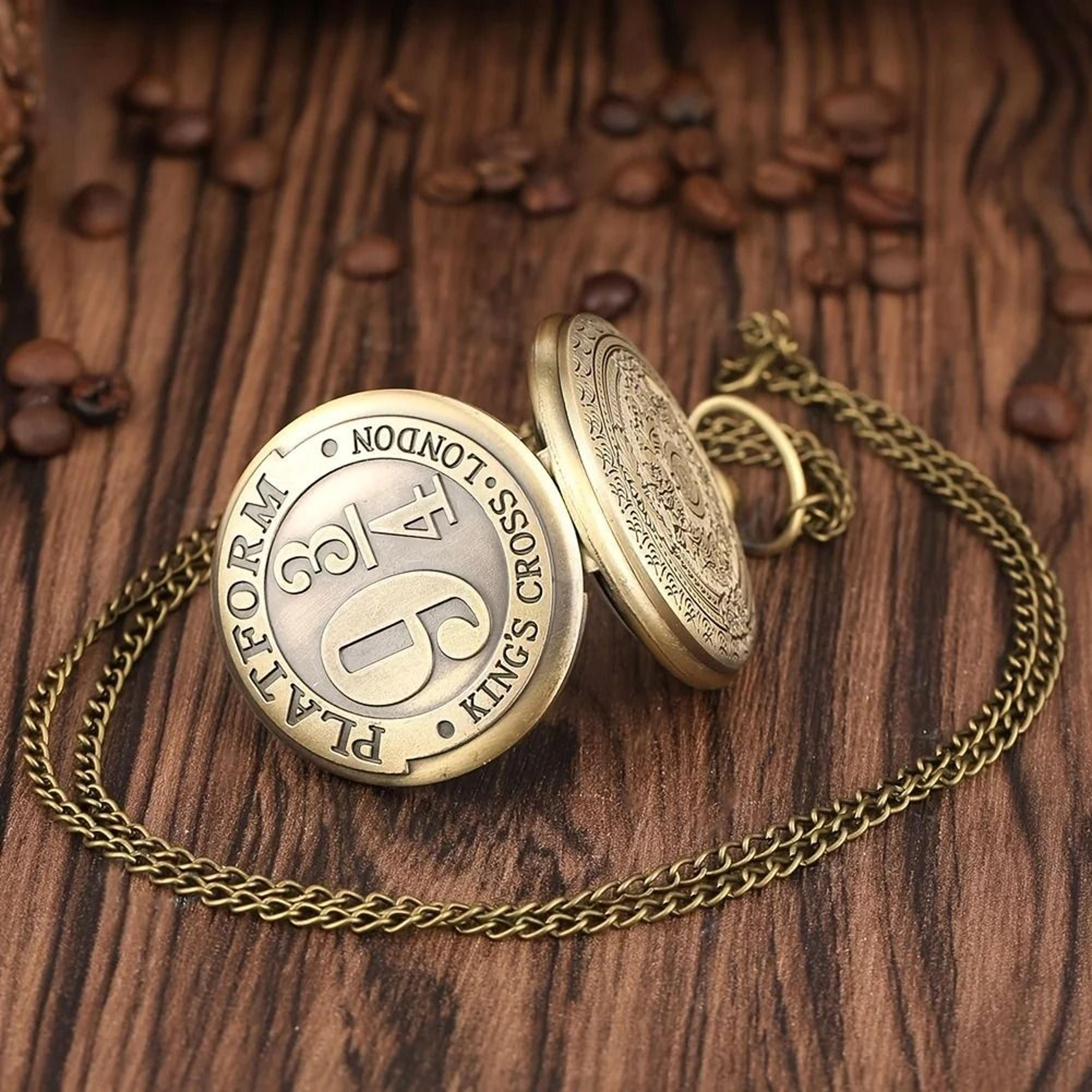 retro bronze quartz pocket watch vintage style flip cover timepiece