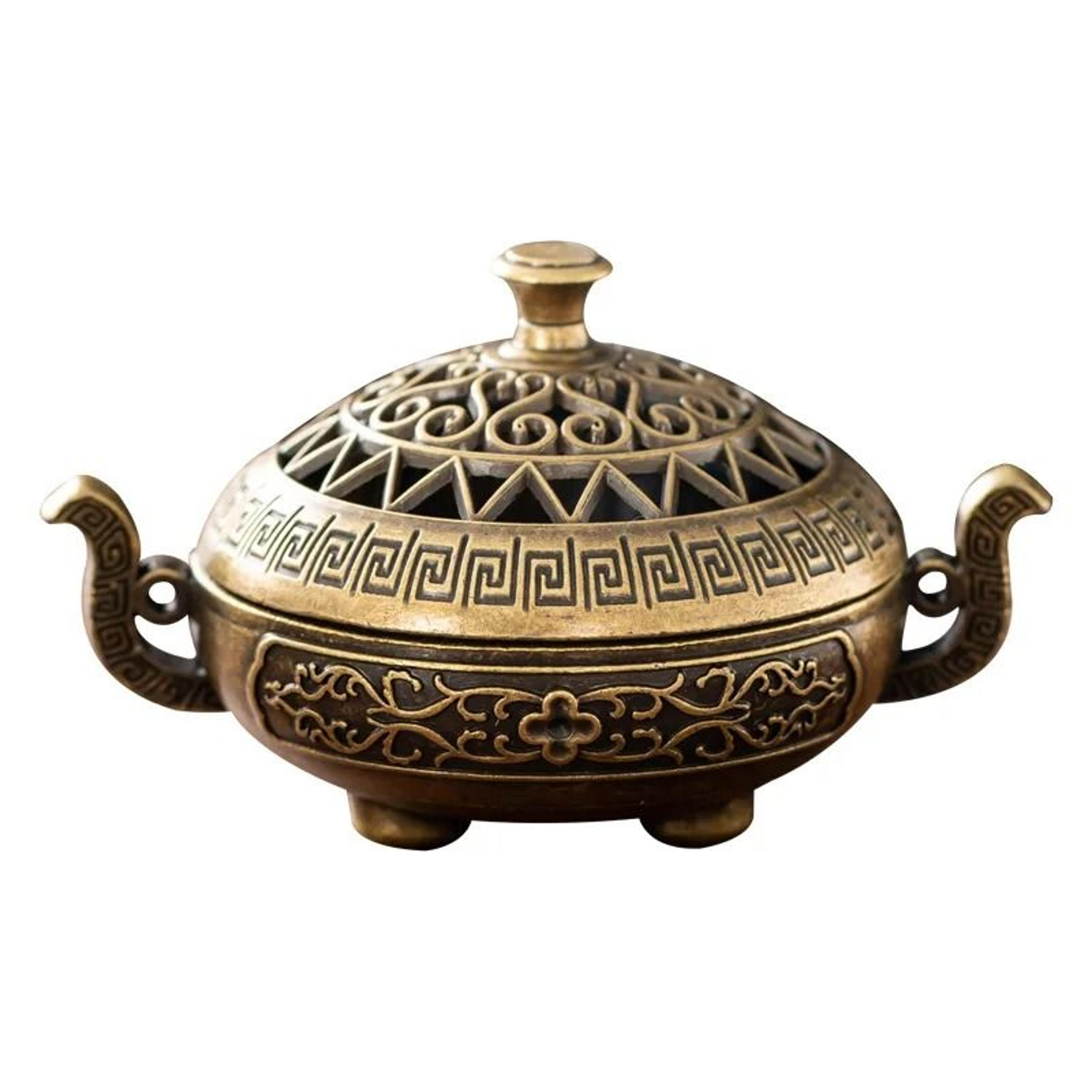 mini incense burner three leg decorative metal indoor incense holder