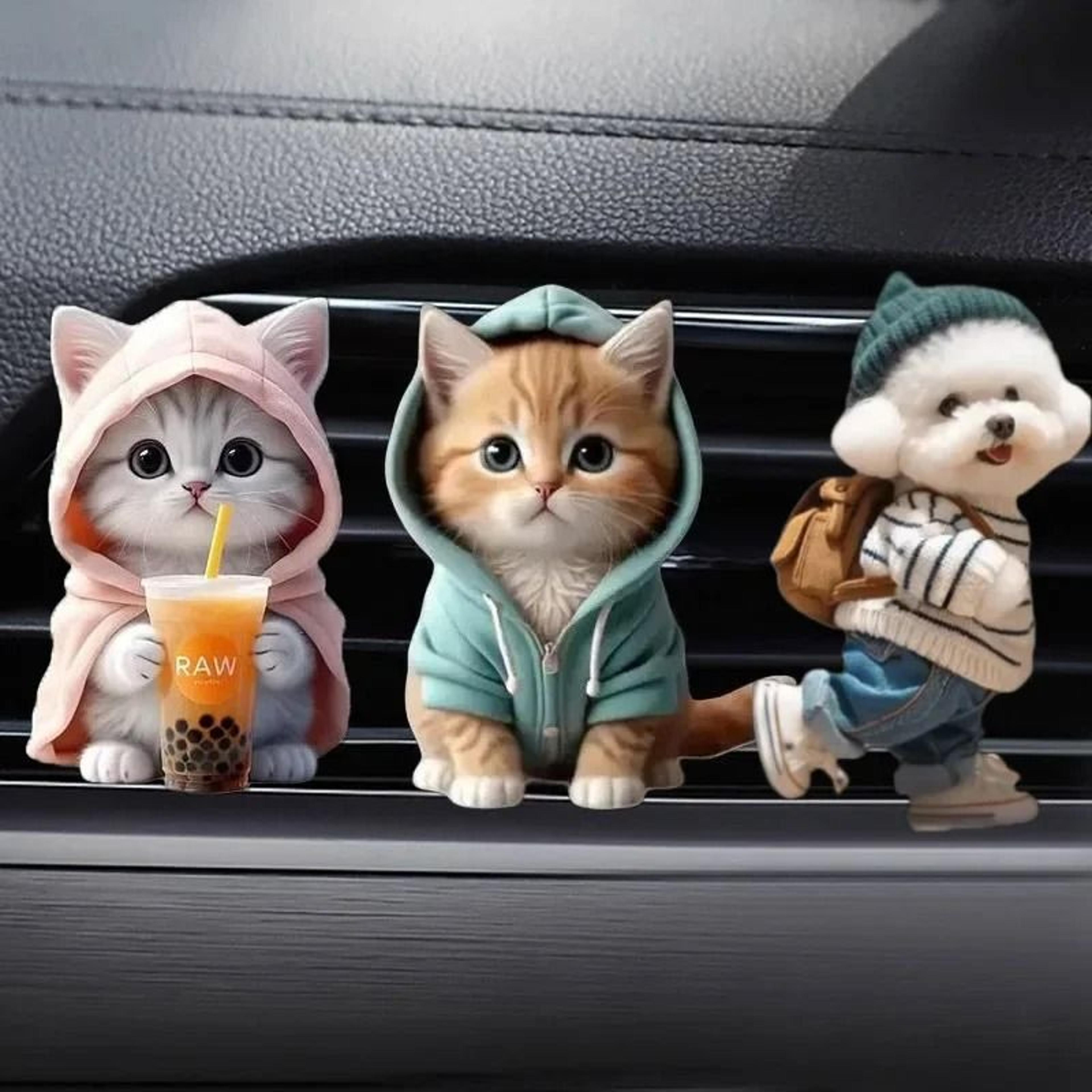 cute cat car air freshener vent clip aromatherapy diffuser decor