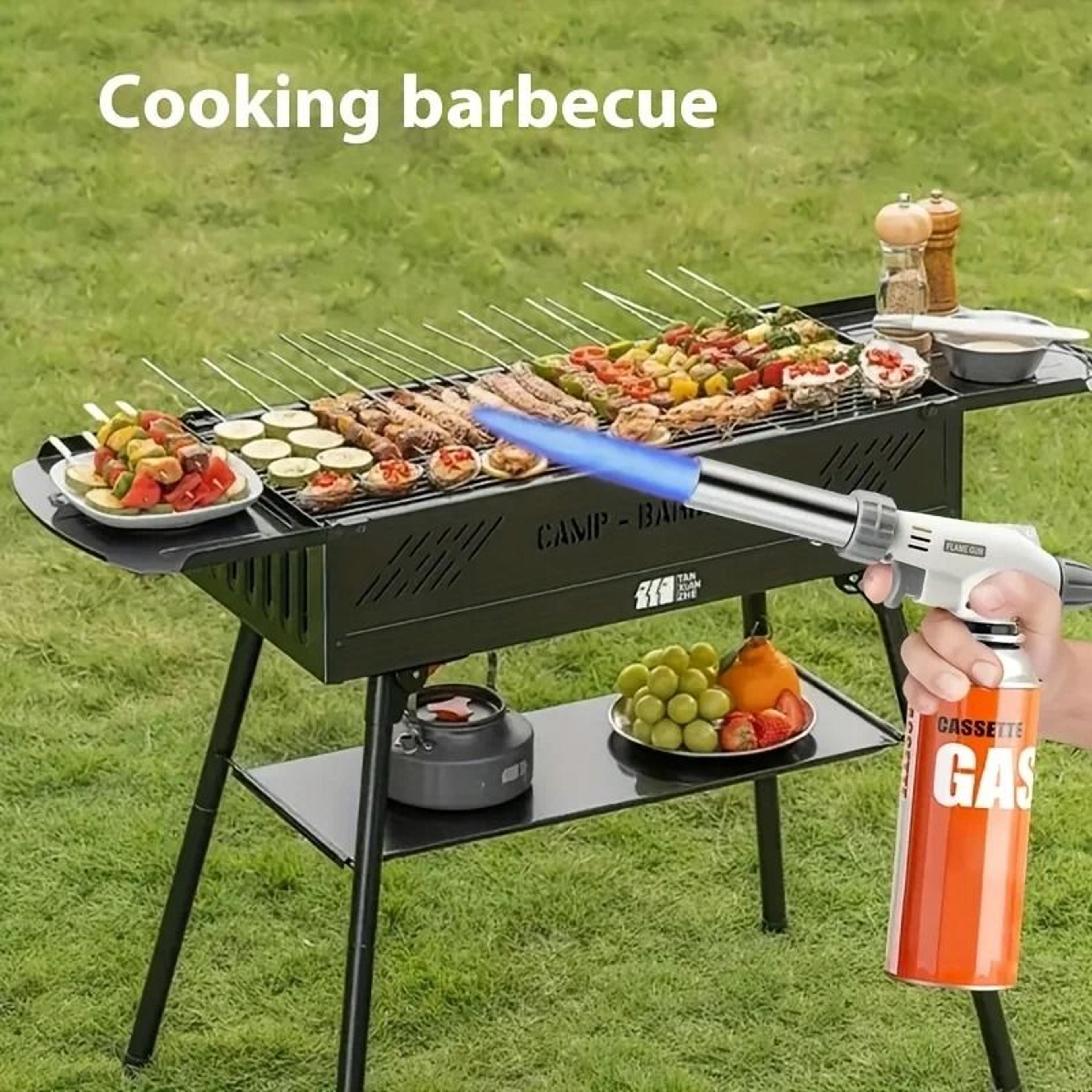 adjustable butane torch lighter bbq flame gun for cooking and camping