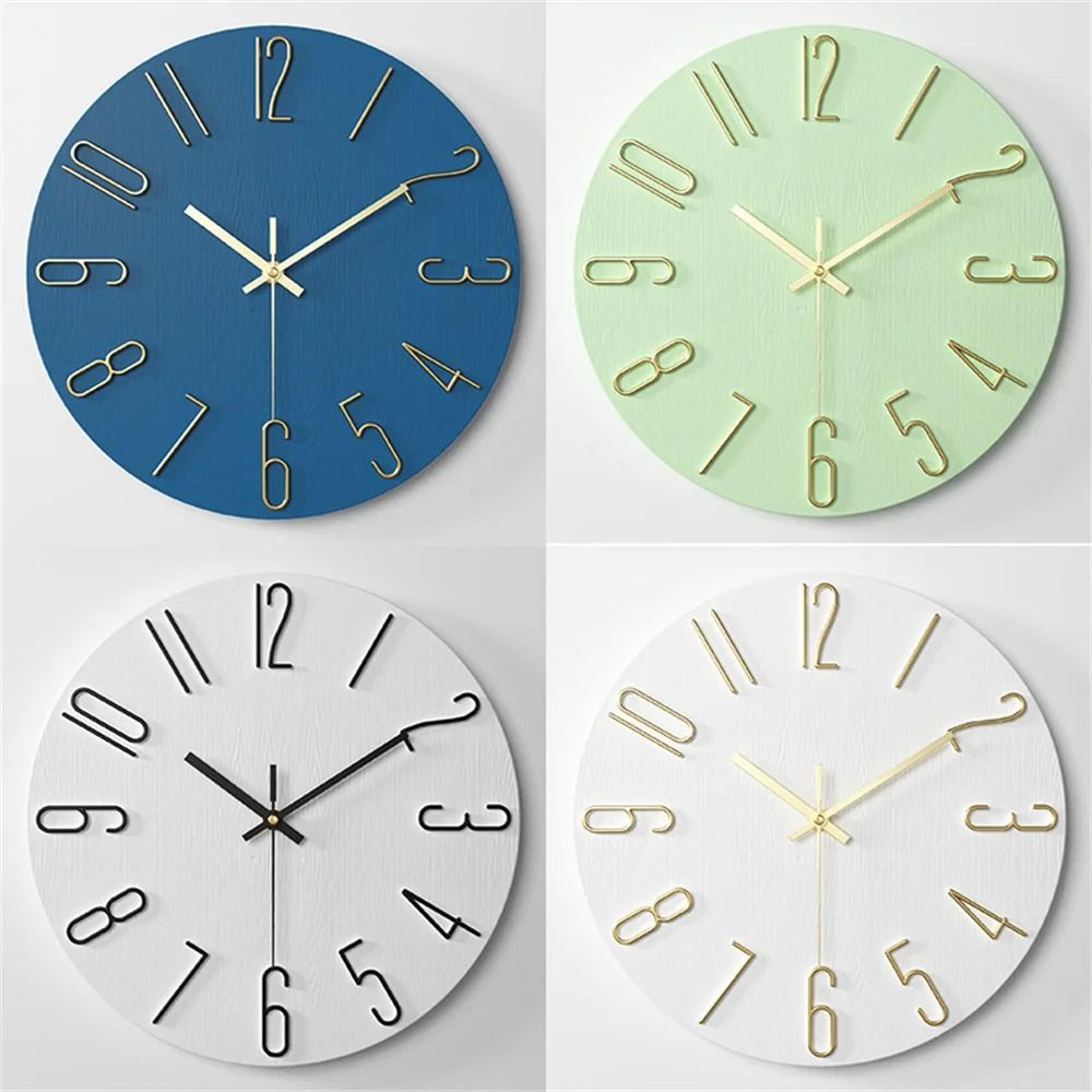 12 inch analog wall clock battery powered silent classic design