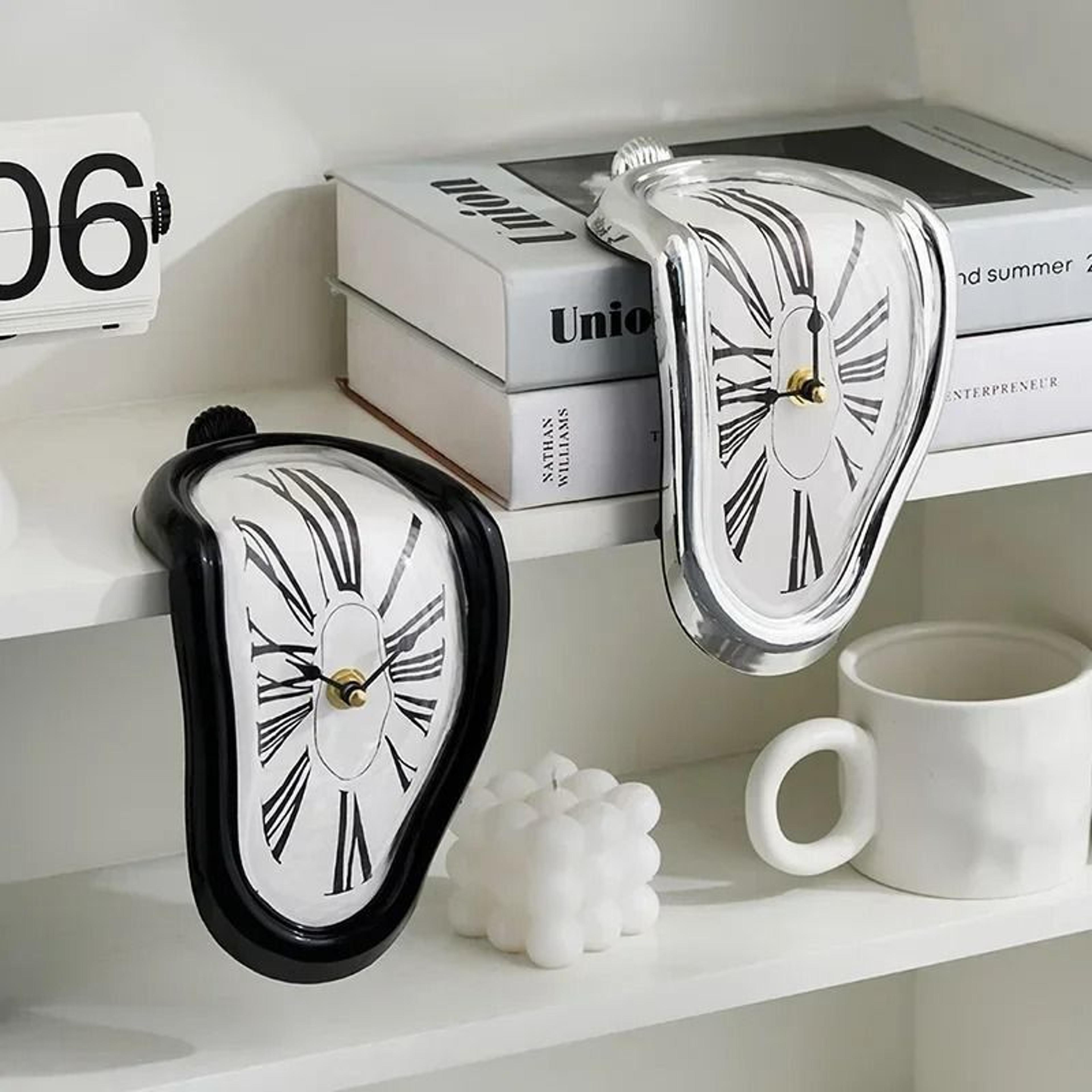 melting wall clock surreal dali style distorted decorative wall art