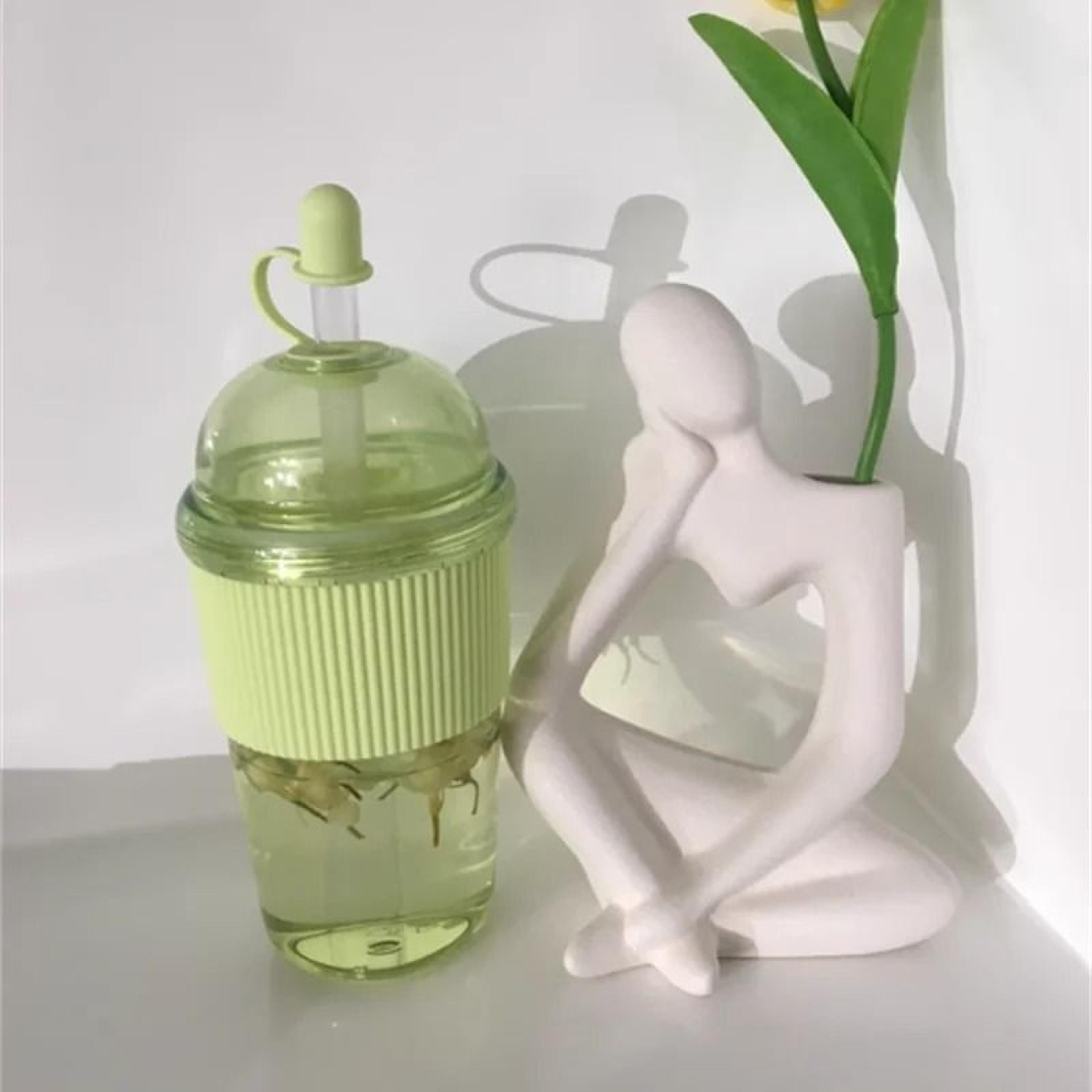 large capacity boba tea cup with straw and lid reusable drink bottle