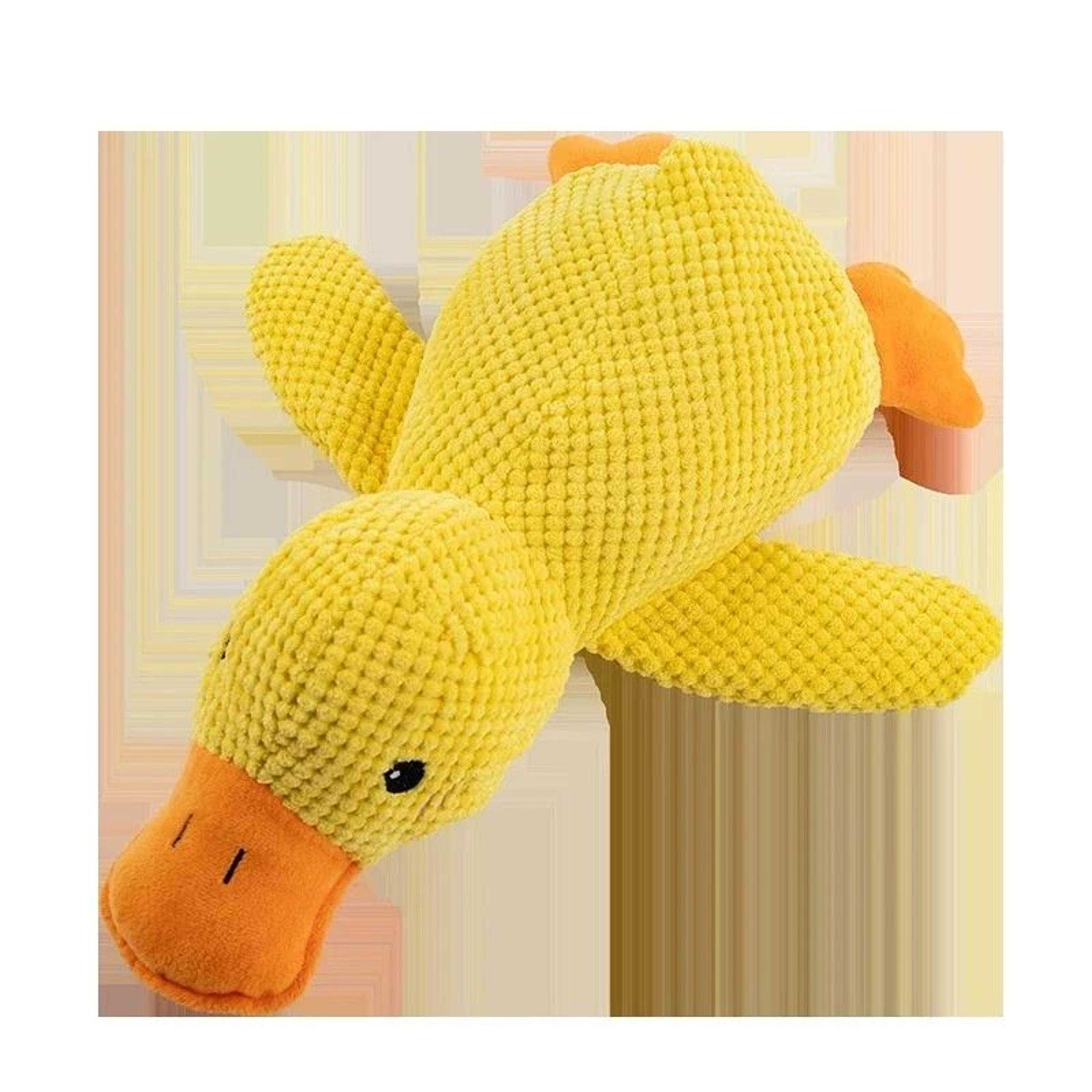 plush dog toy squeaky duck durable dog chew toy for teething and comfort