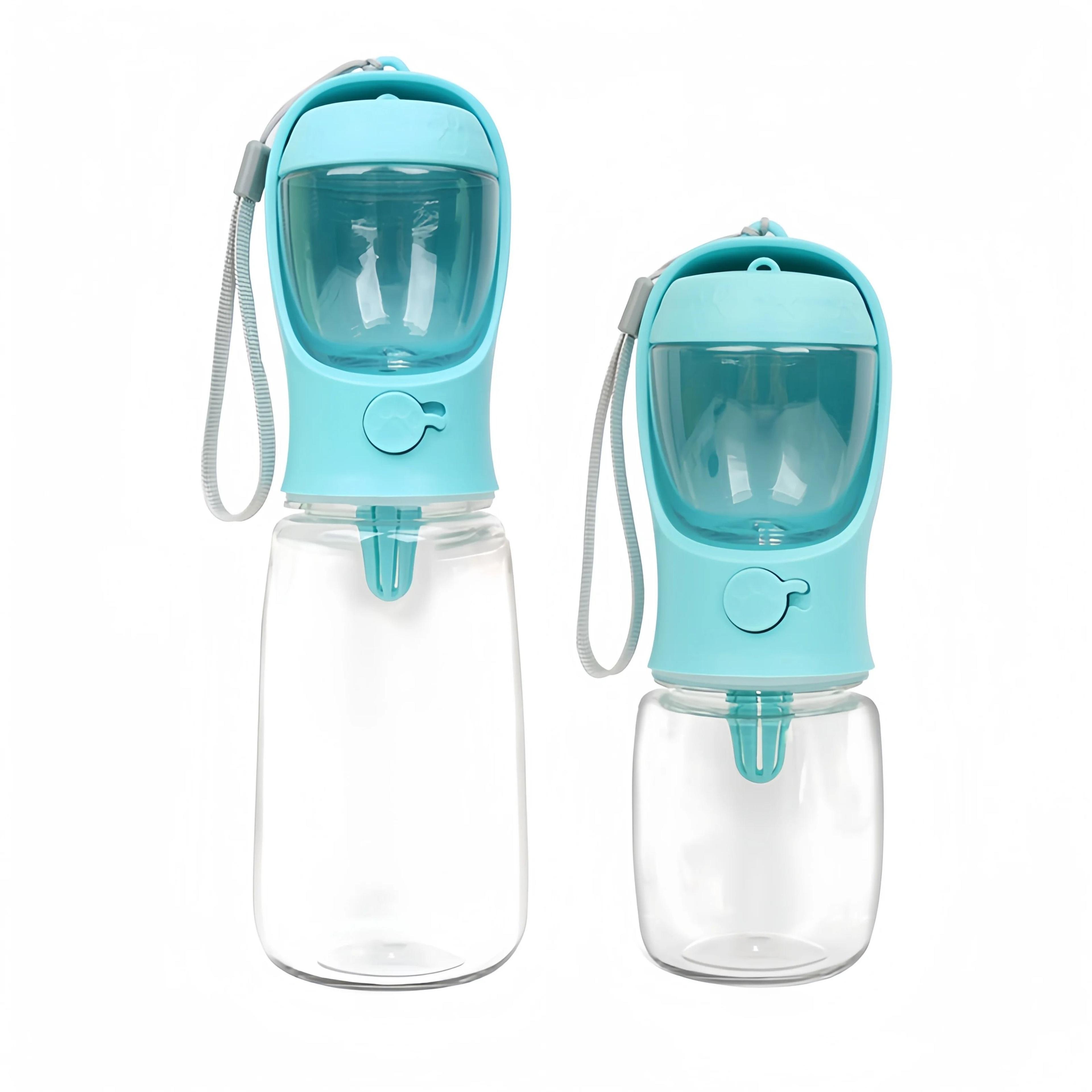 portable dog water bottle with food container travel pet feeder