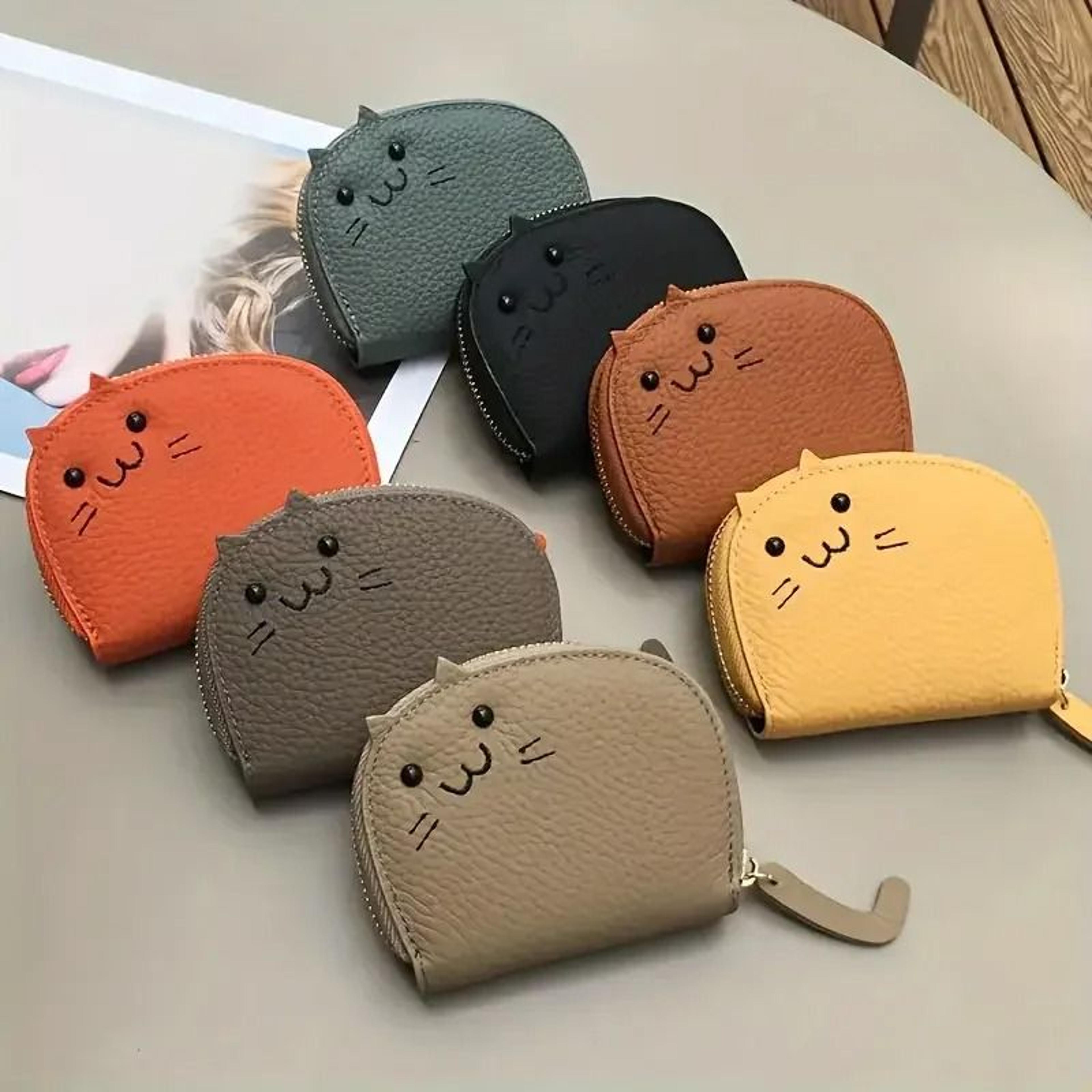 cat shaped wallet cute women card holder multi slot coin purse