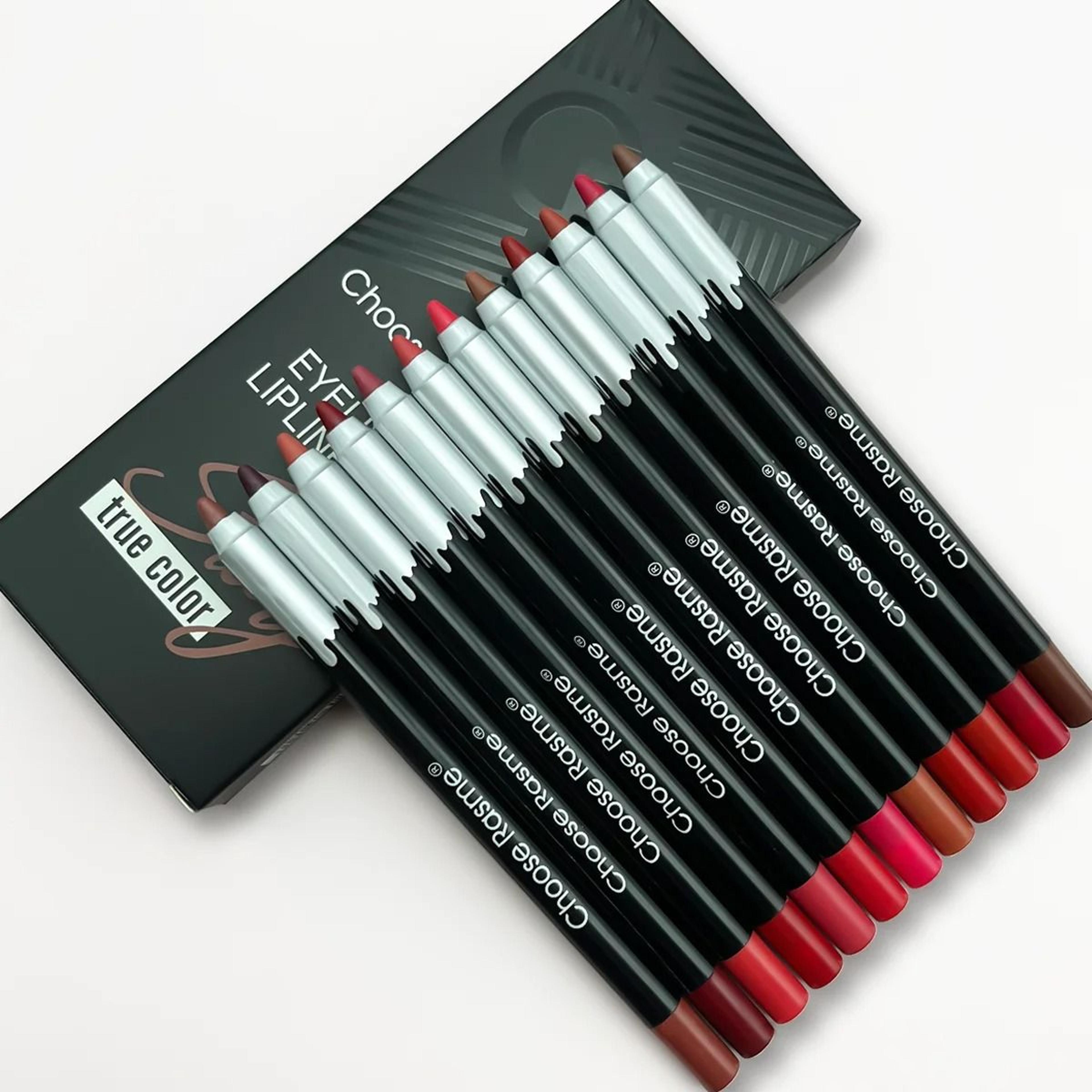matte lip liner set 12 color long lasting lipstick pencil kit