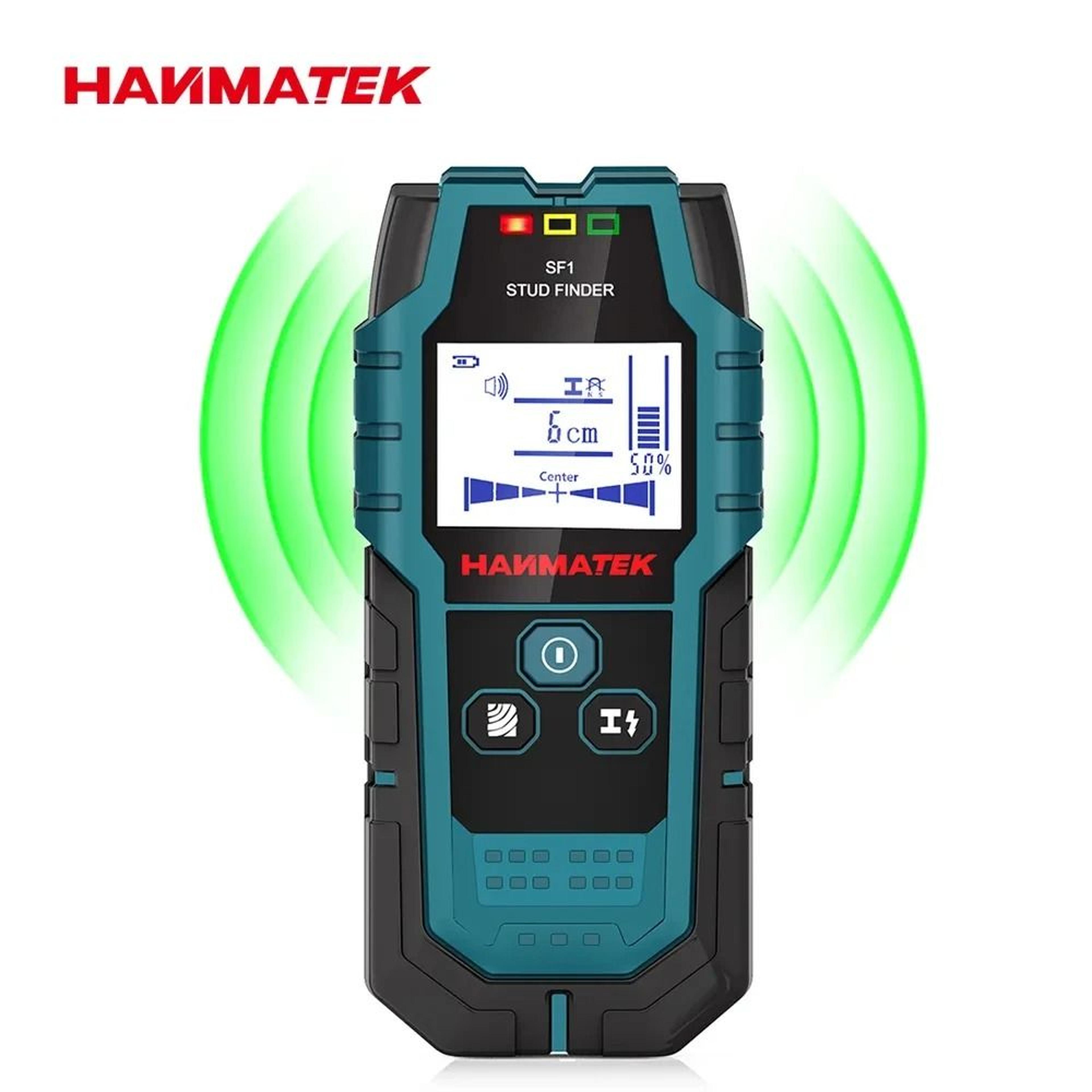 hanmatek smart wall scanner stud finder with live wire detection and depth sensor
