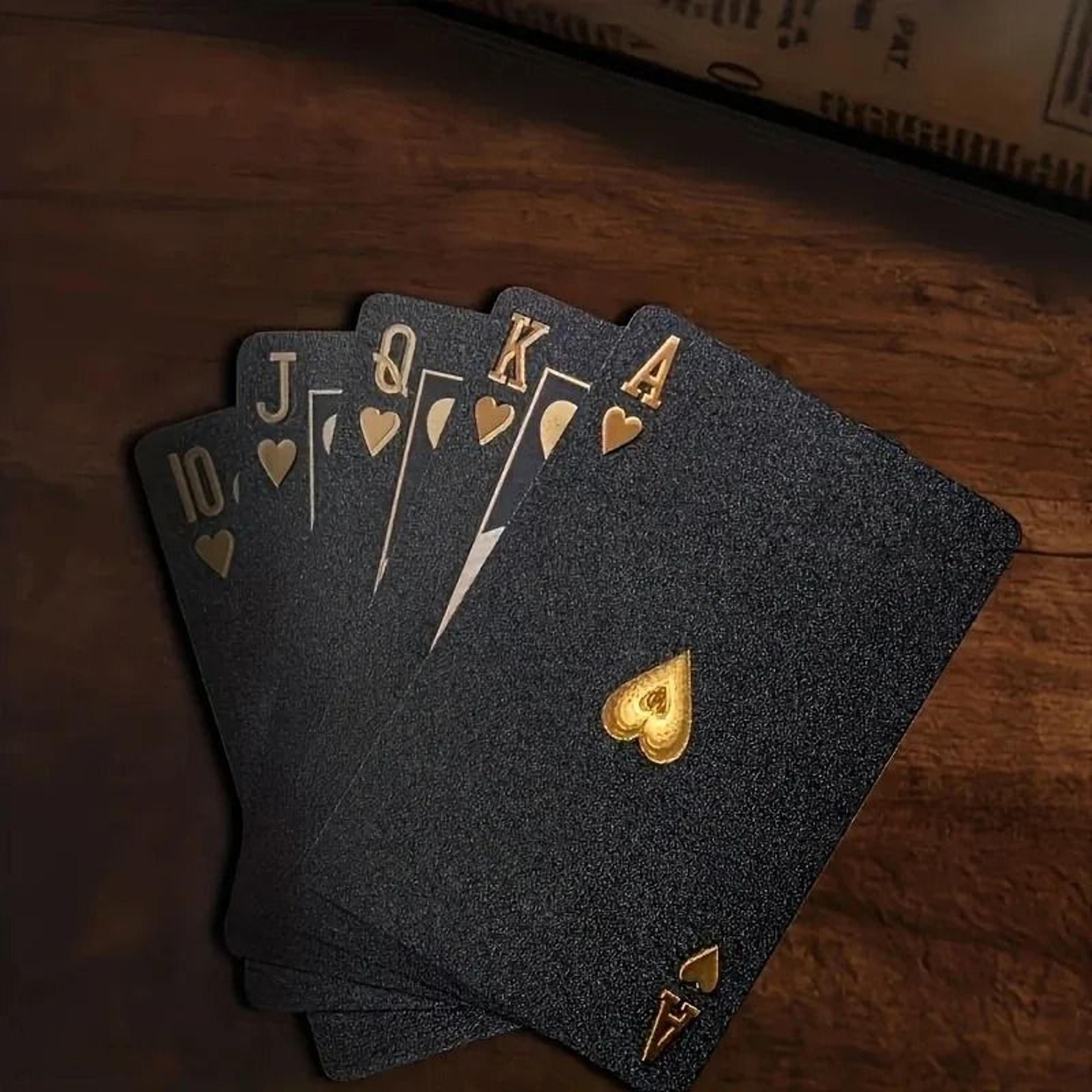 luxury waterproof black gold playing cards premium poker deck