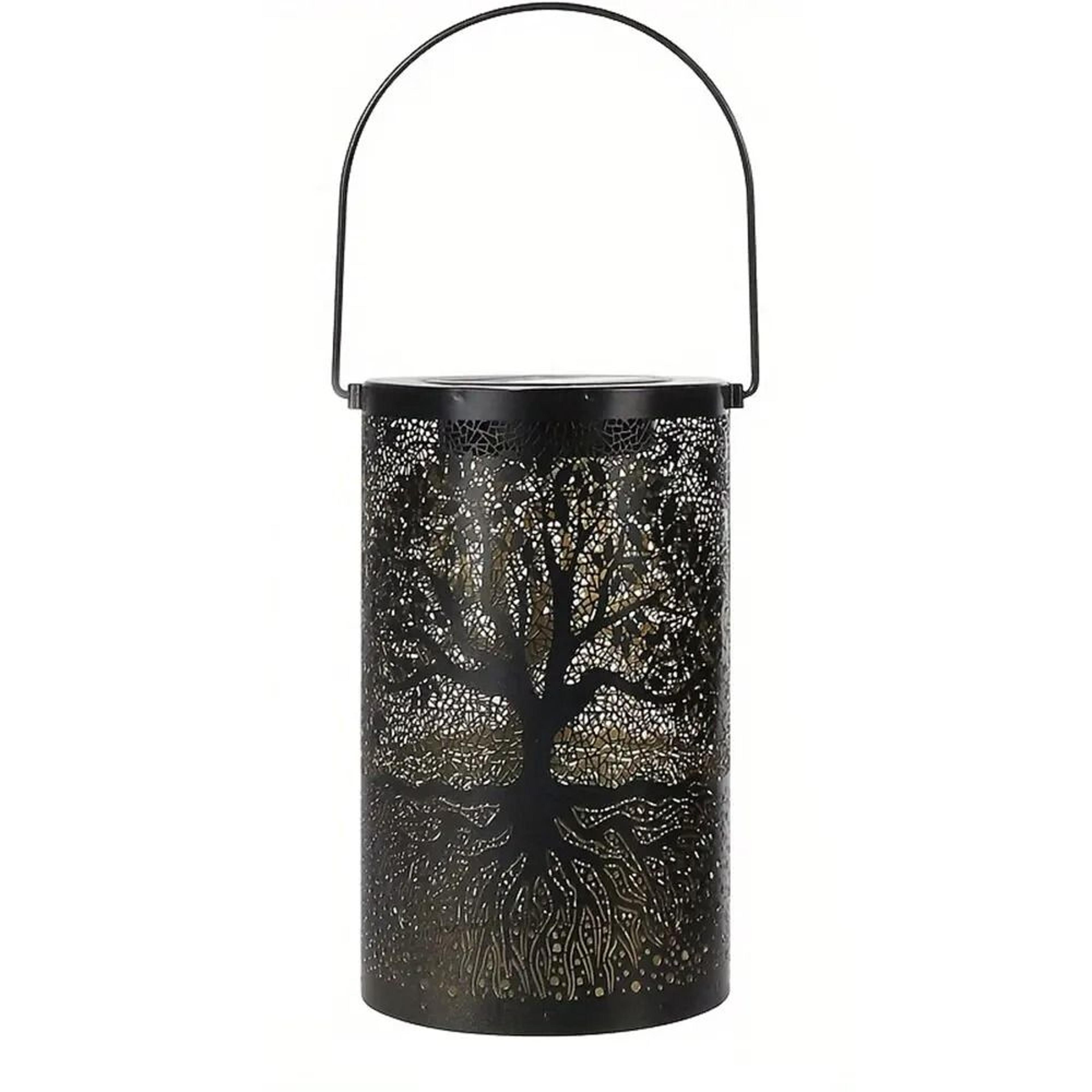 solar hanging lantern outdoor waterproof vintage metal garden light