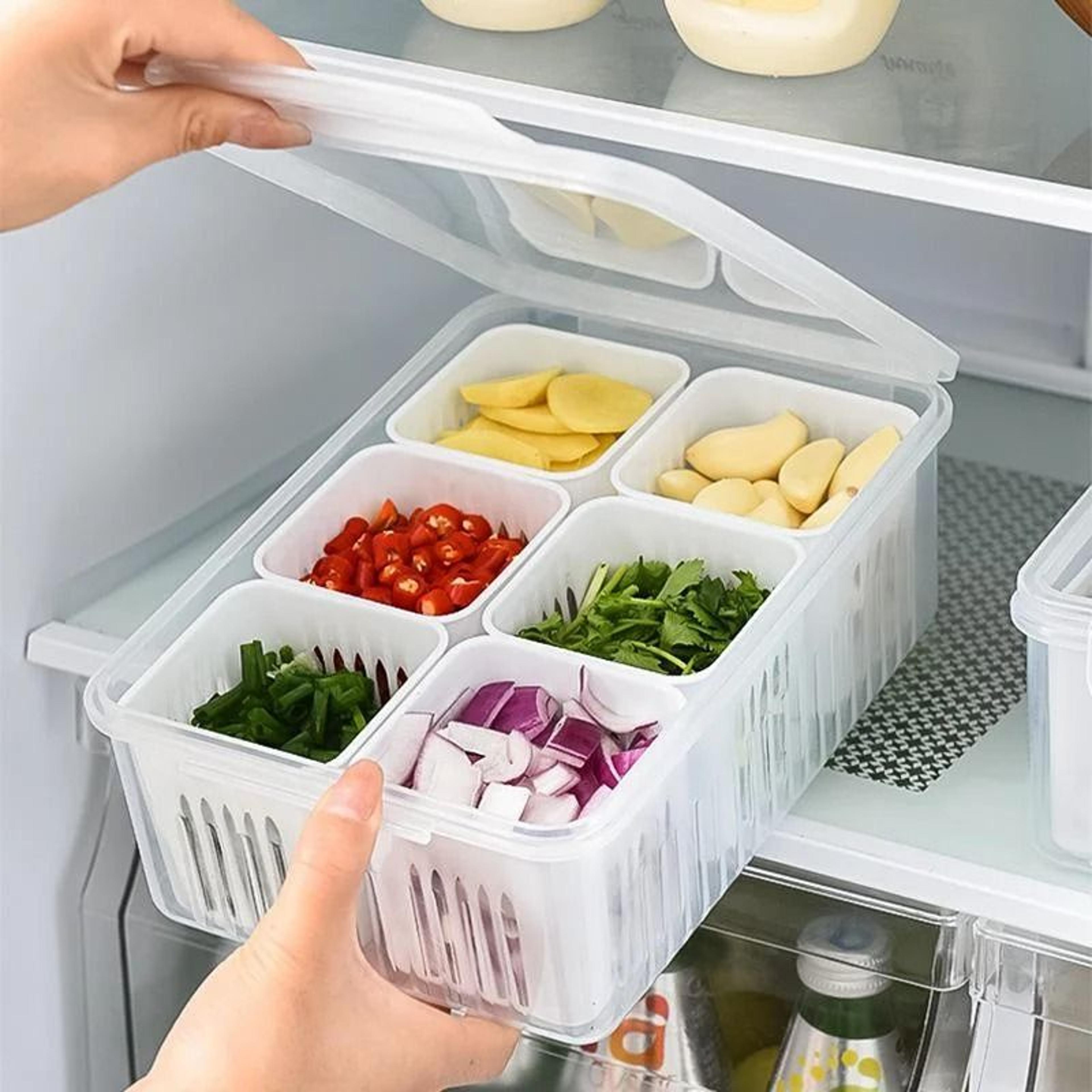 refrigerator storage box food drain fresh keeping vegetable organizer