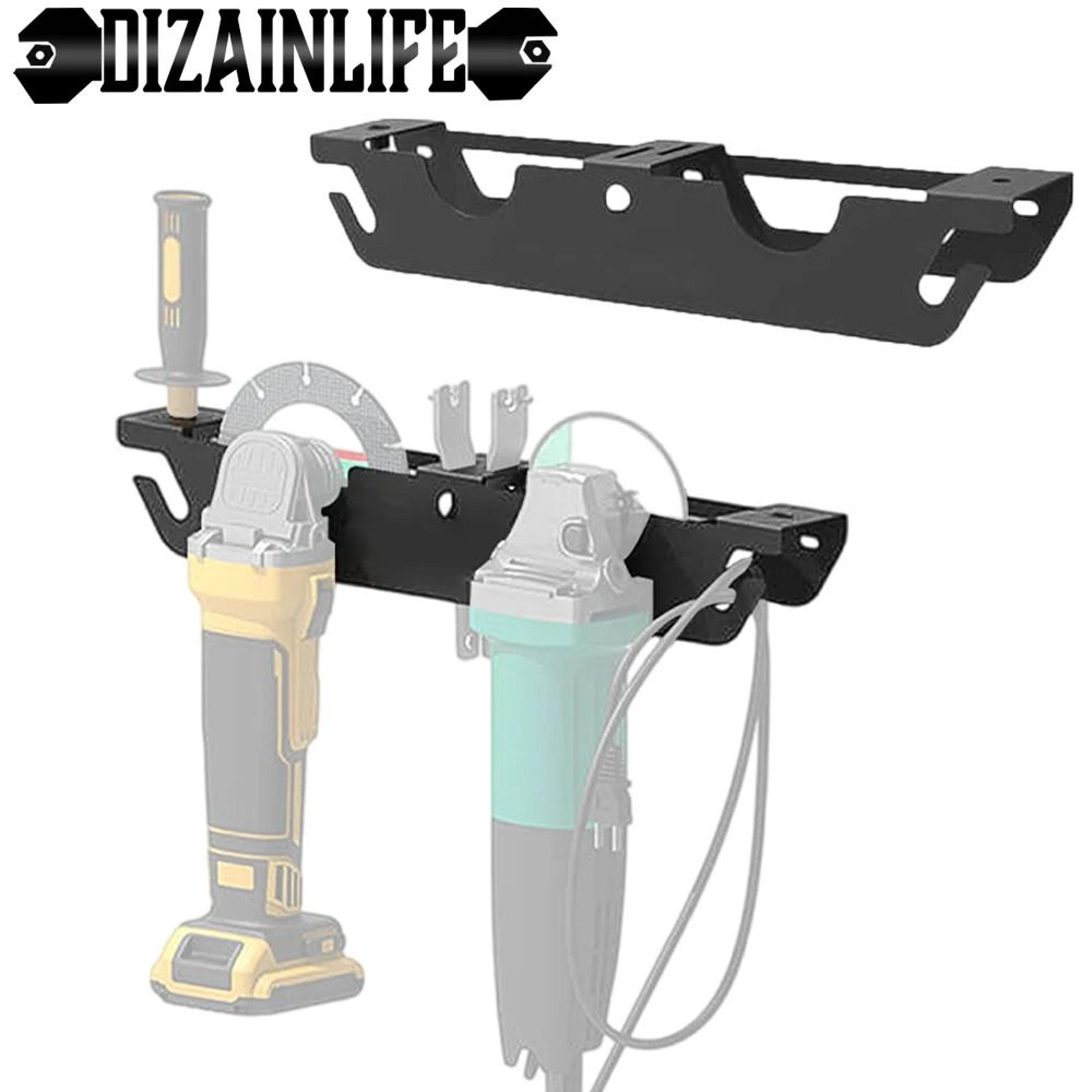 angle grinder holder wall mount metal tool rack power tool organizer with cord hanger