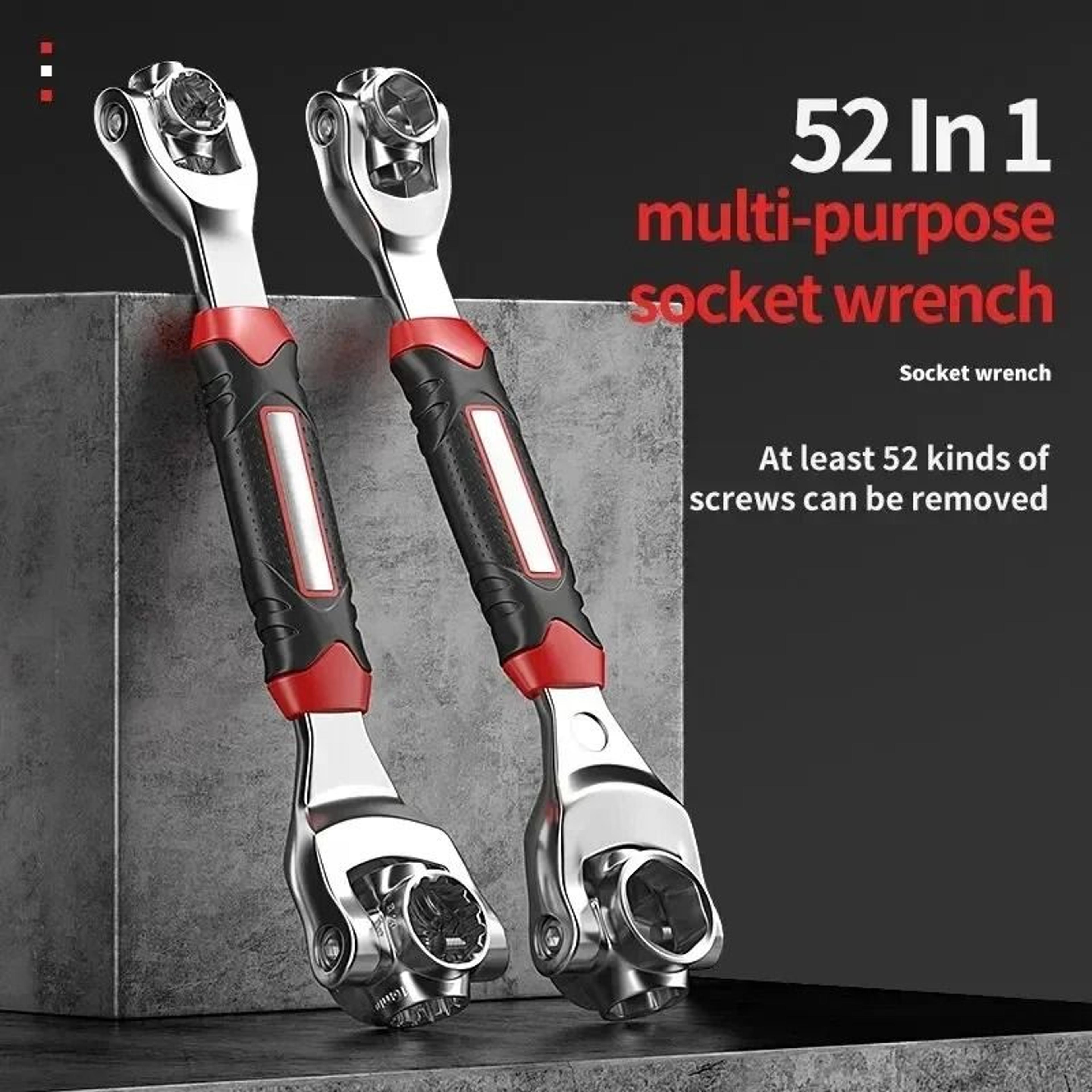 52 in 1 universal socket wrench multi functional adjustable rotating wrench tool