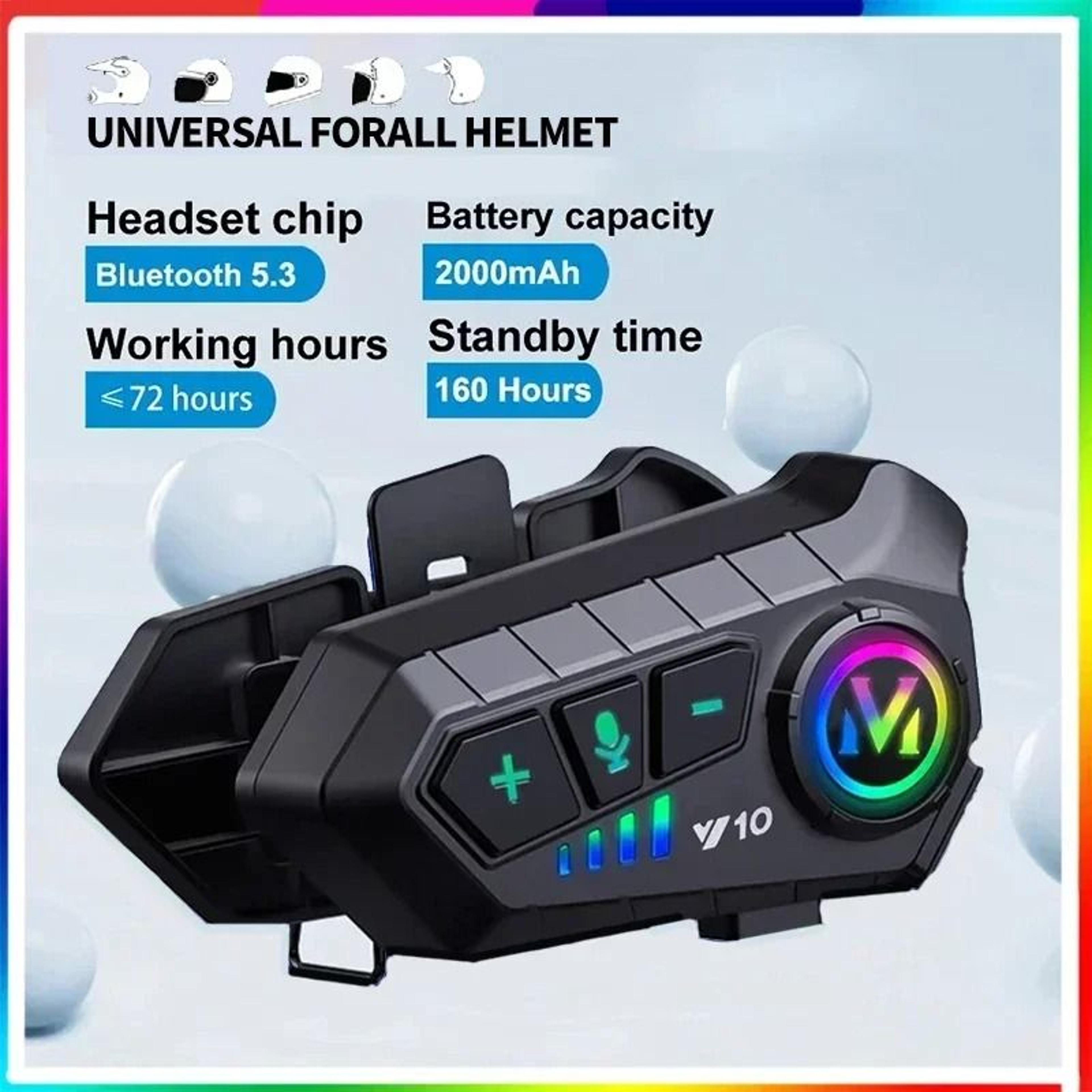 bluetooth motorcycle helmet headset waterproof wireless handsfree riding earphones