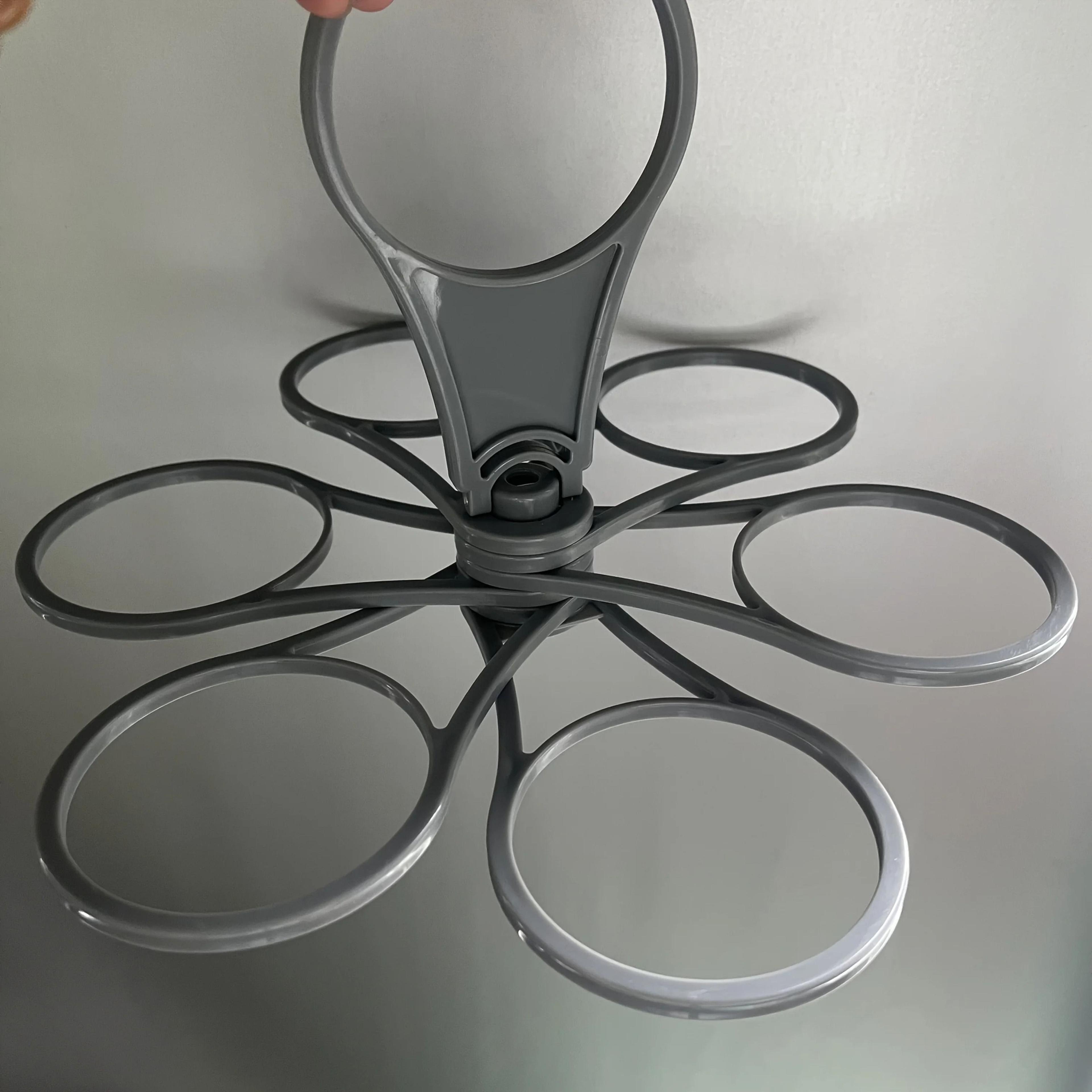 folding beverage rack portable drink holder with easy grip handle for parties and outdoor use
