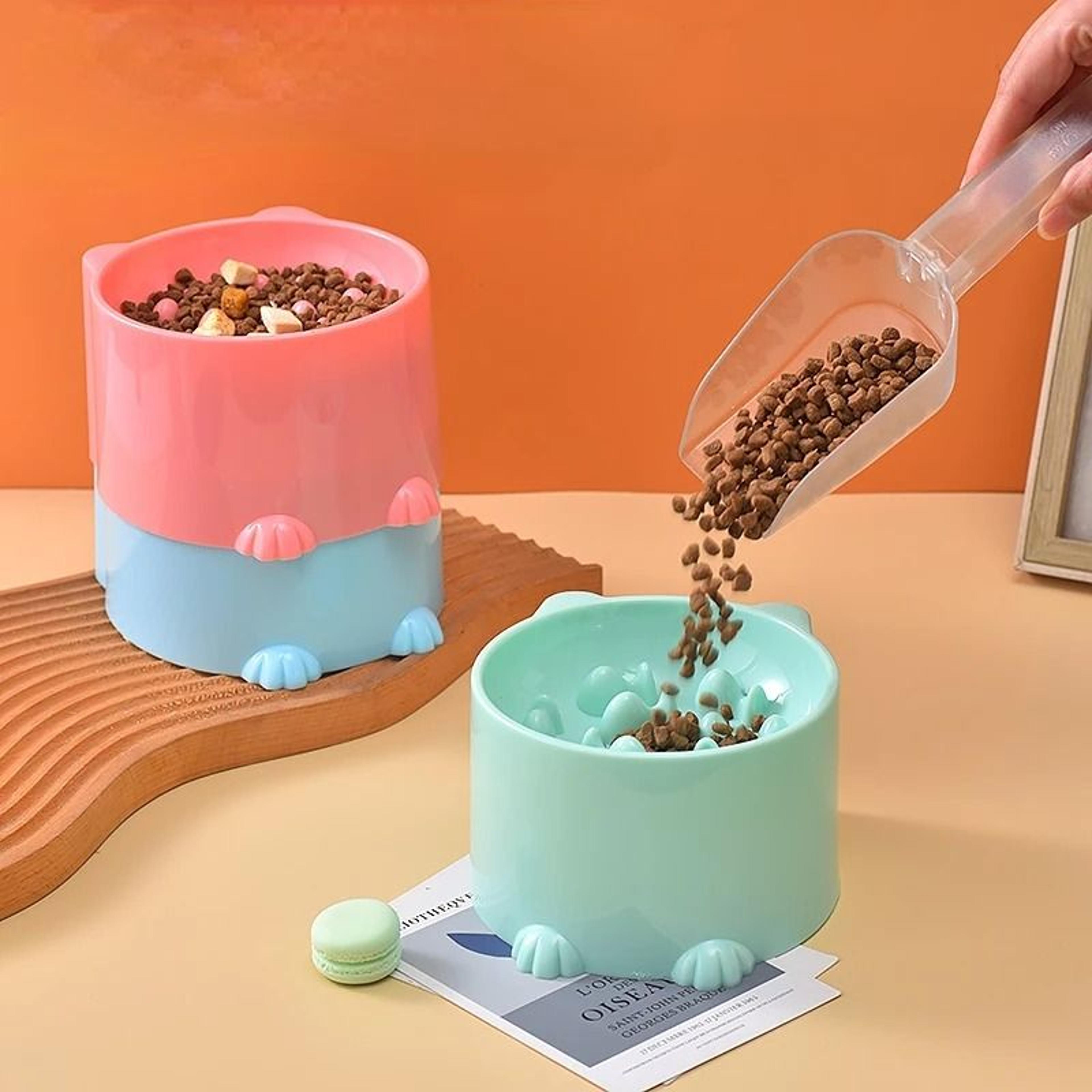 slow feeder cat bowl anti choking pet feeding bowl with neck protection design