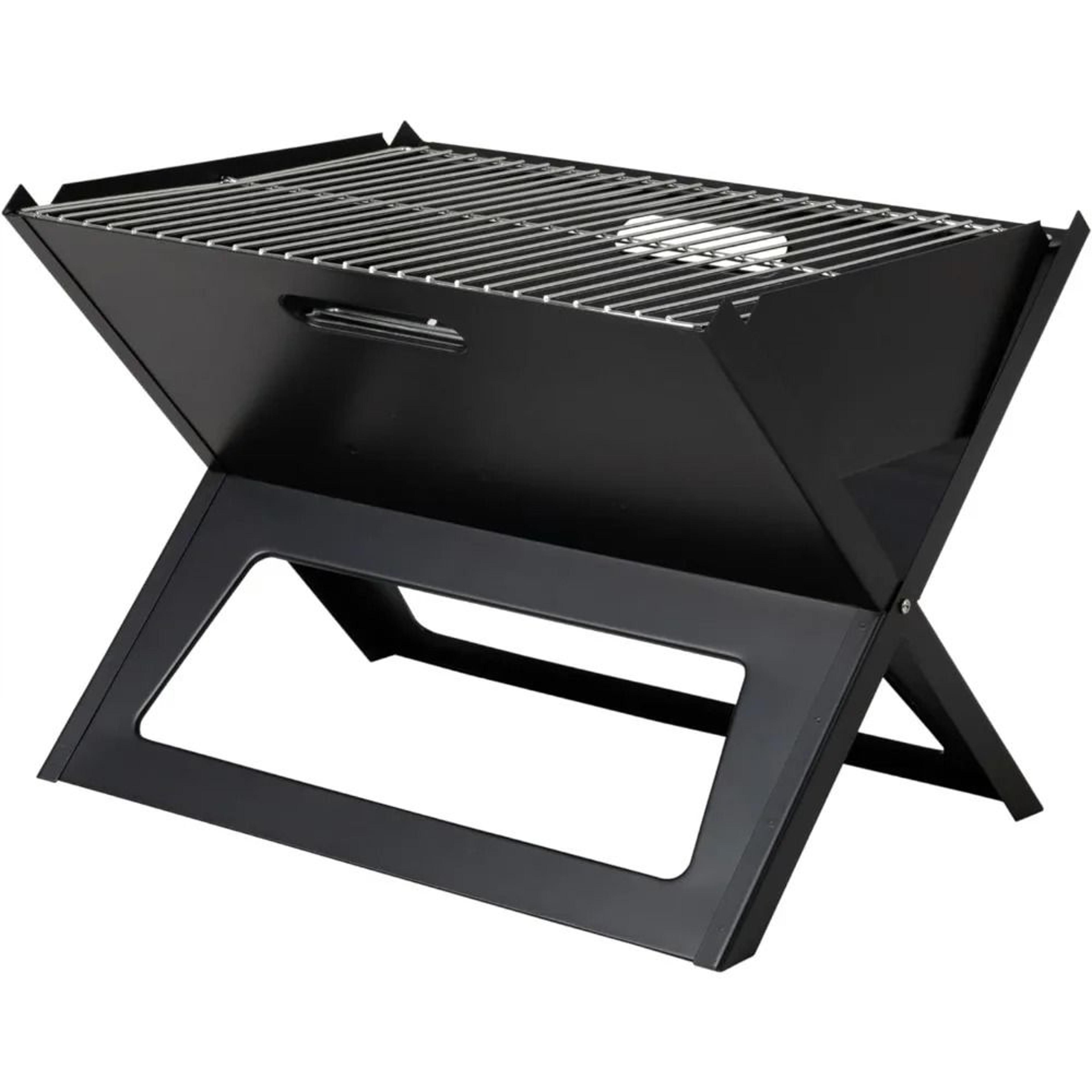 portable notebook folding bbq grill compact charcoal camping barbecue stove