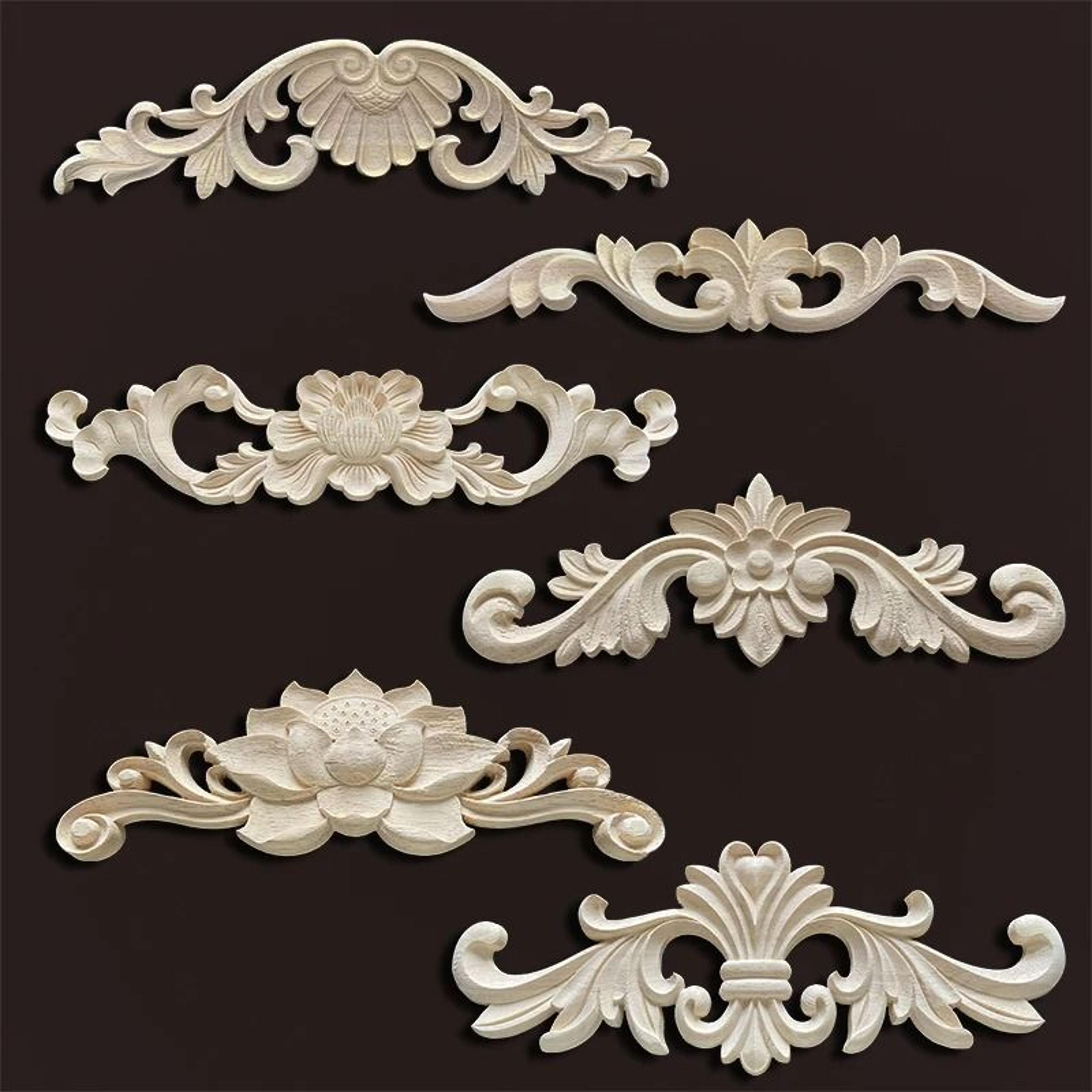 vintage carved wood appliques decorative wood trim for furniture and home decor