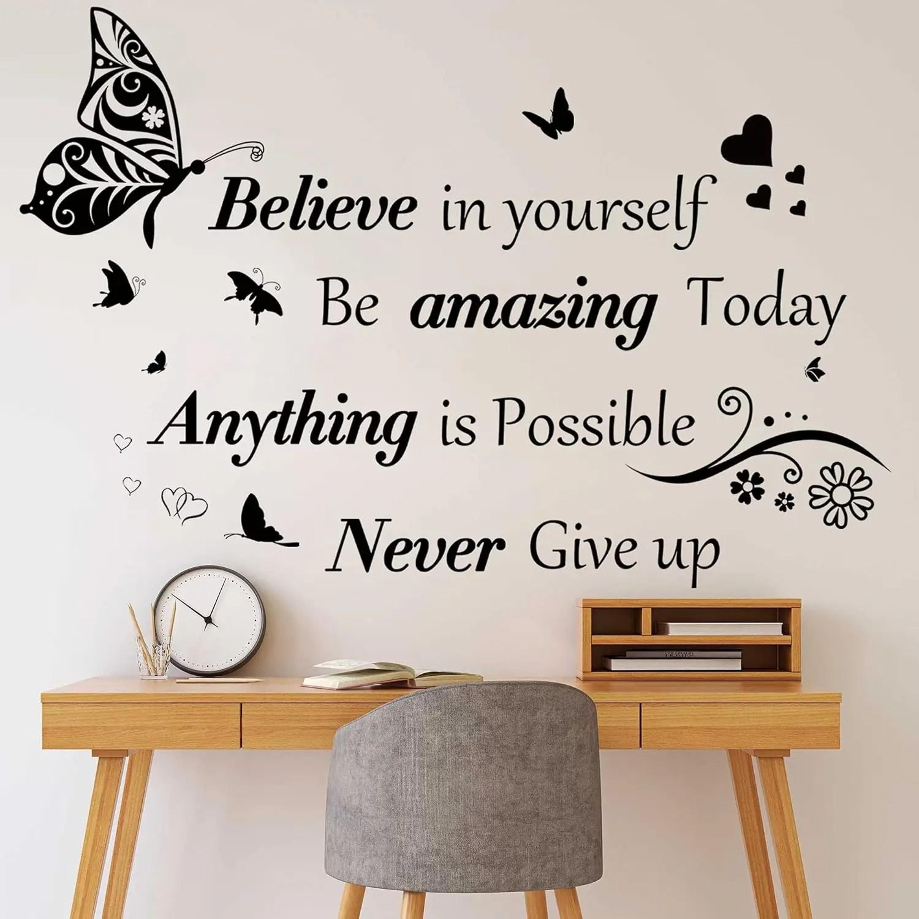 inspirational wall stickers with butterfly decals removable motivational wall decor
