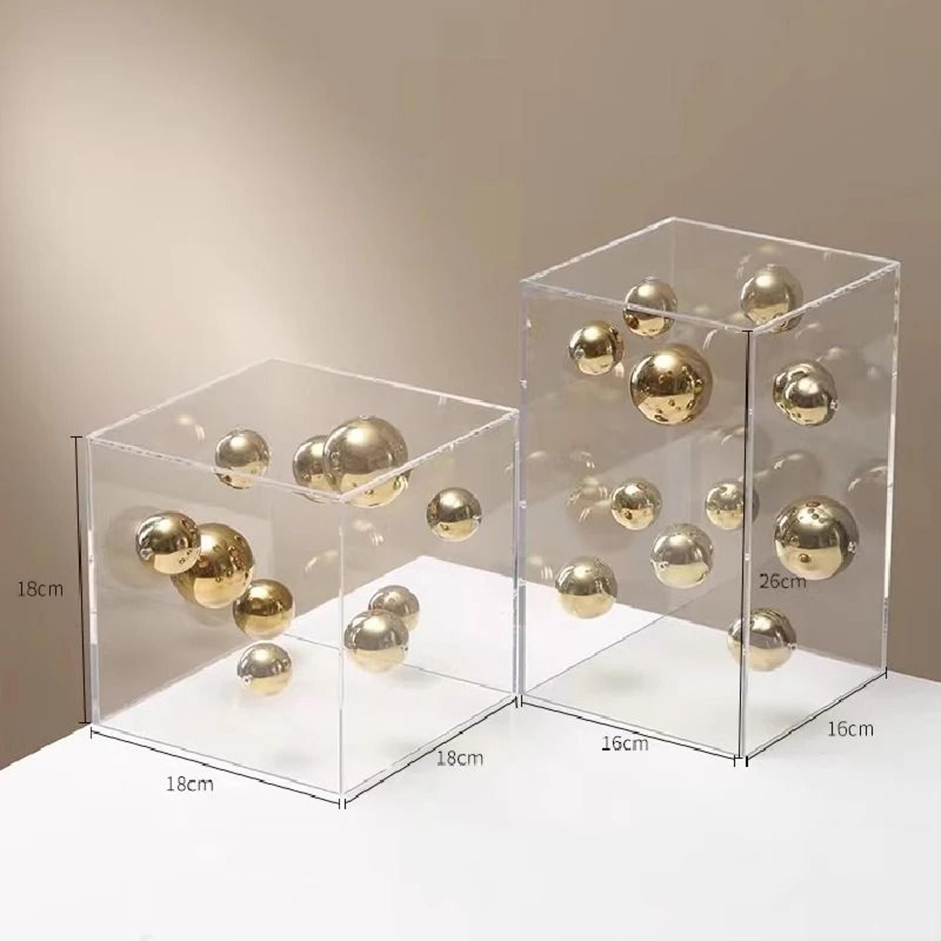 clear acrylic square display box decorative sphere cover modern home decor