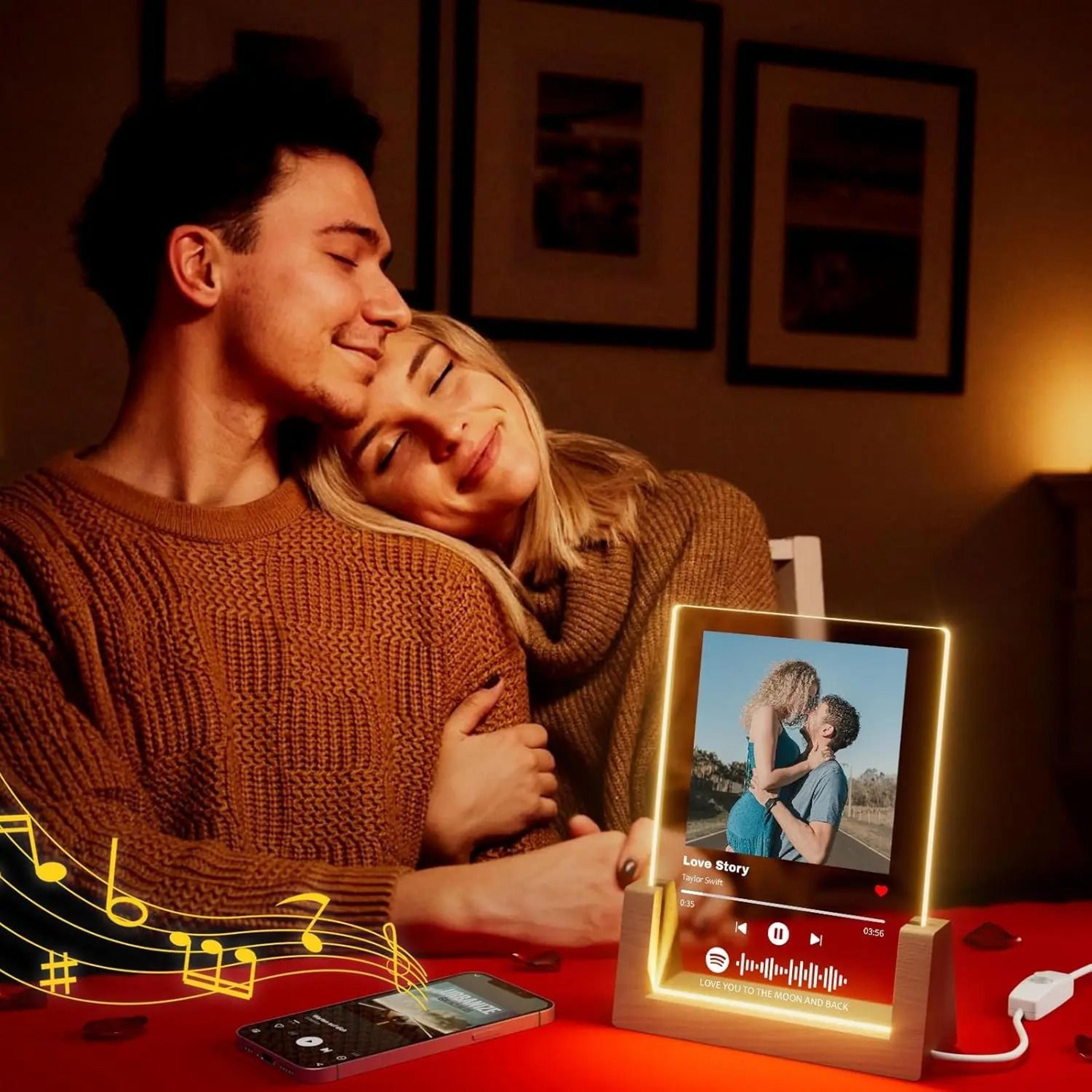personalized spotify plaque acrylic music photo frame led lamp gift