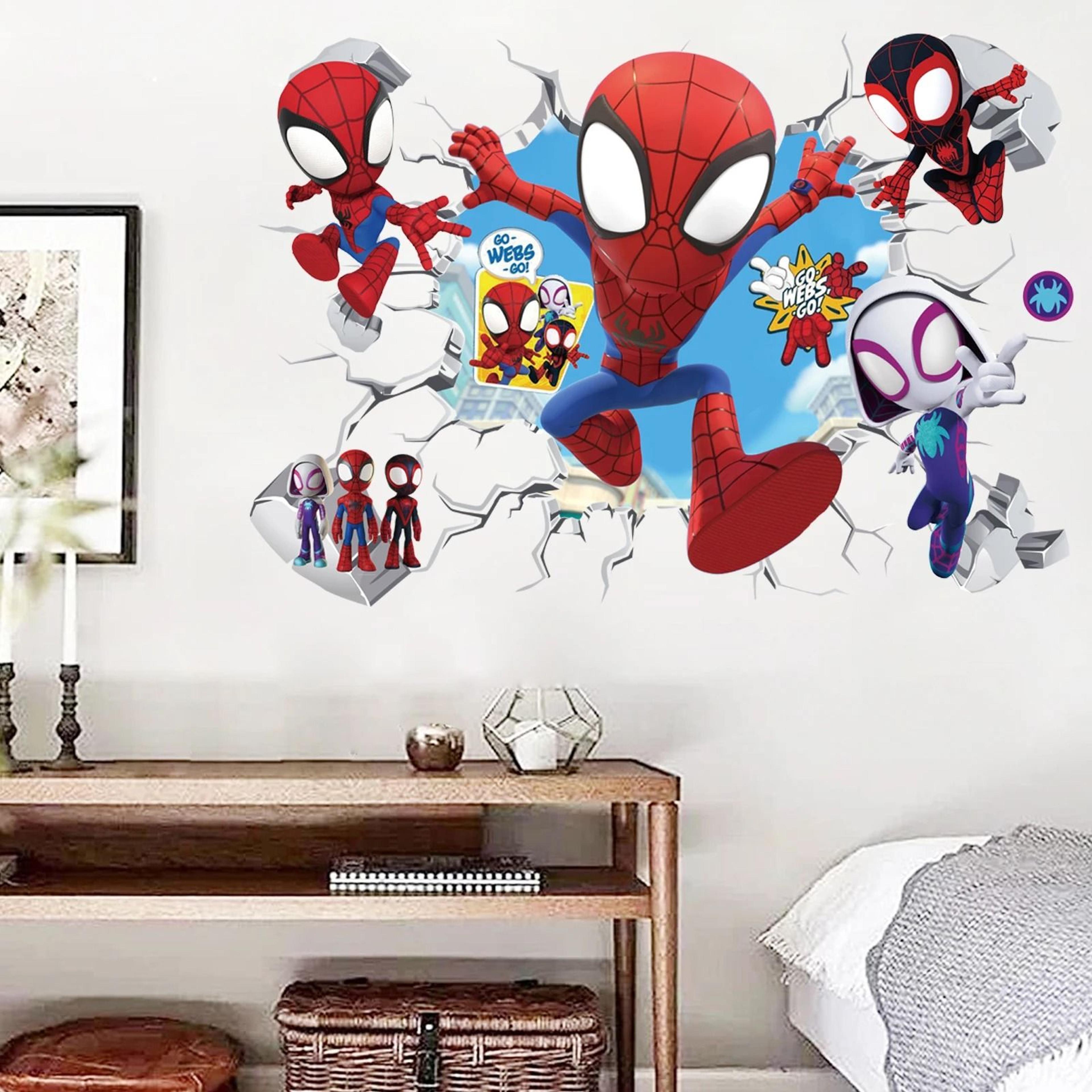 spiderman wall stickers cute superhero kids room wall decals