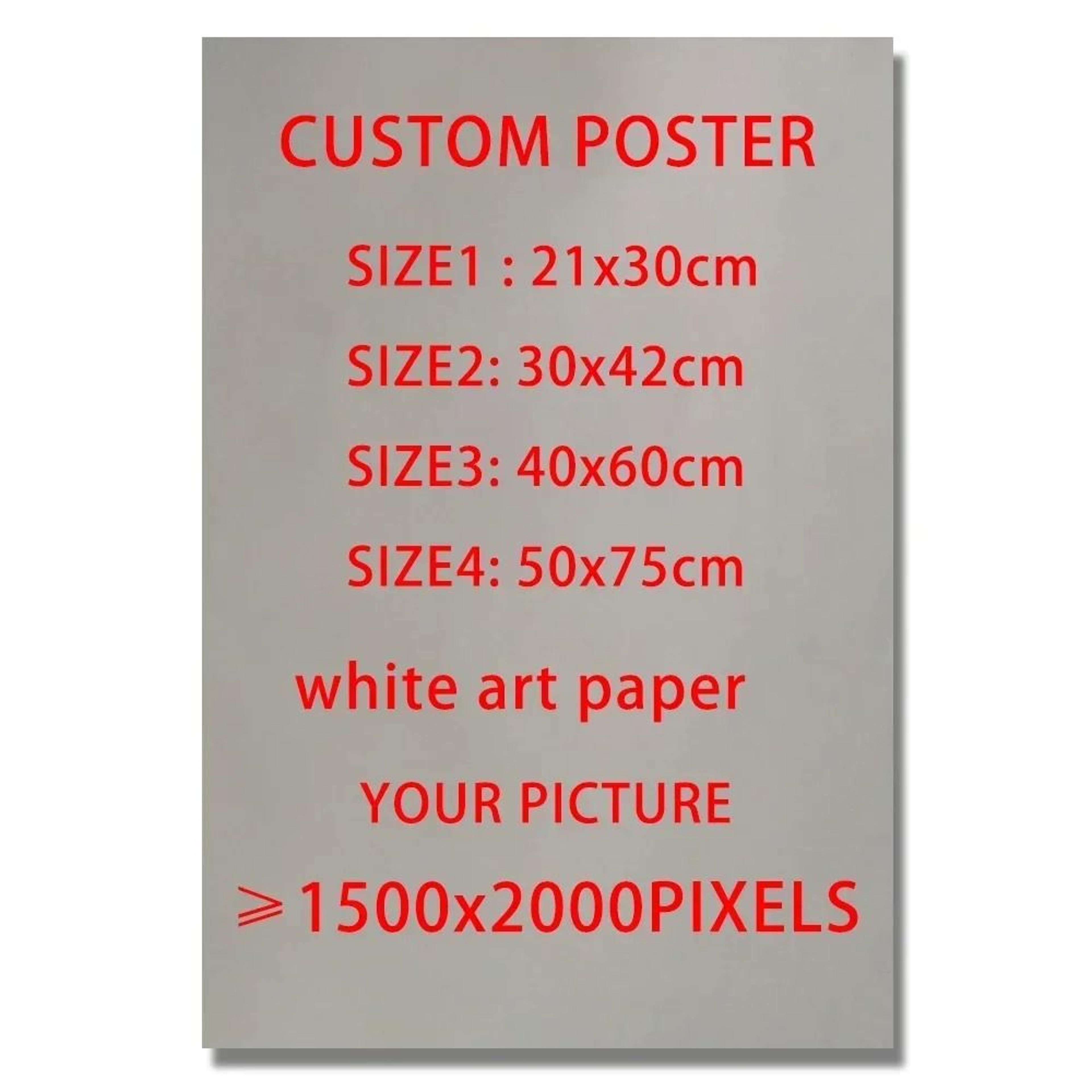 custom anime poster personalized wall art matte paper character print