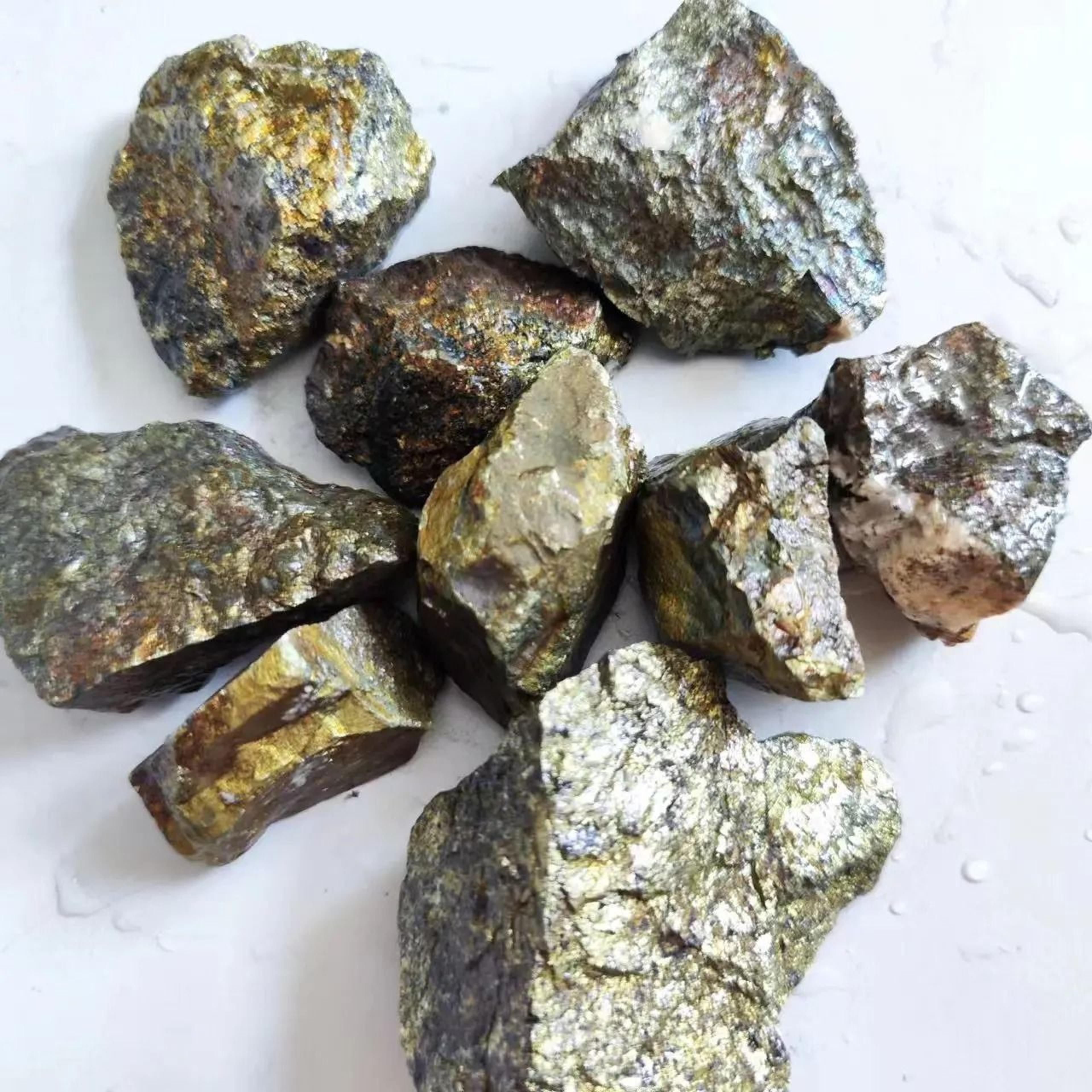 natural chalcopyrite crystal mineral specimen raw copper ore stone sample