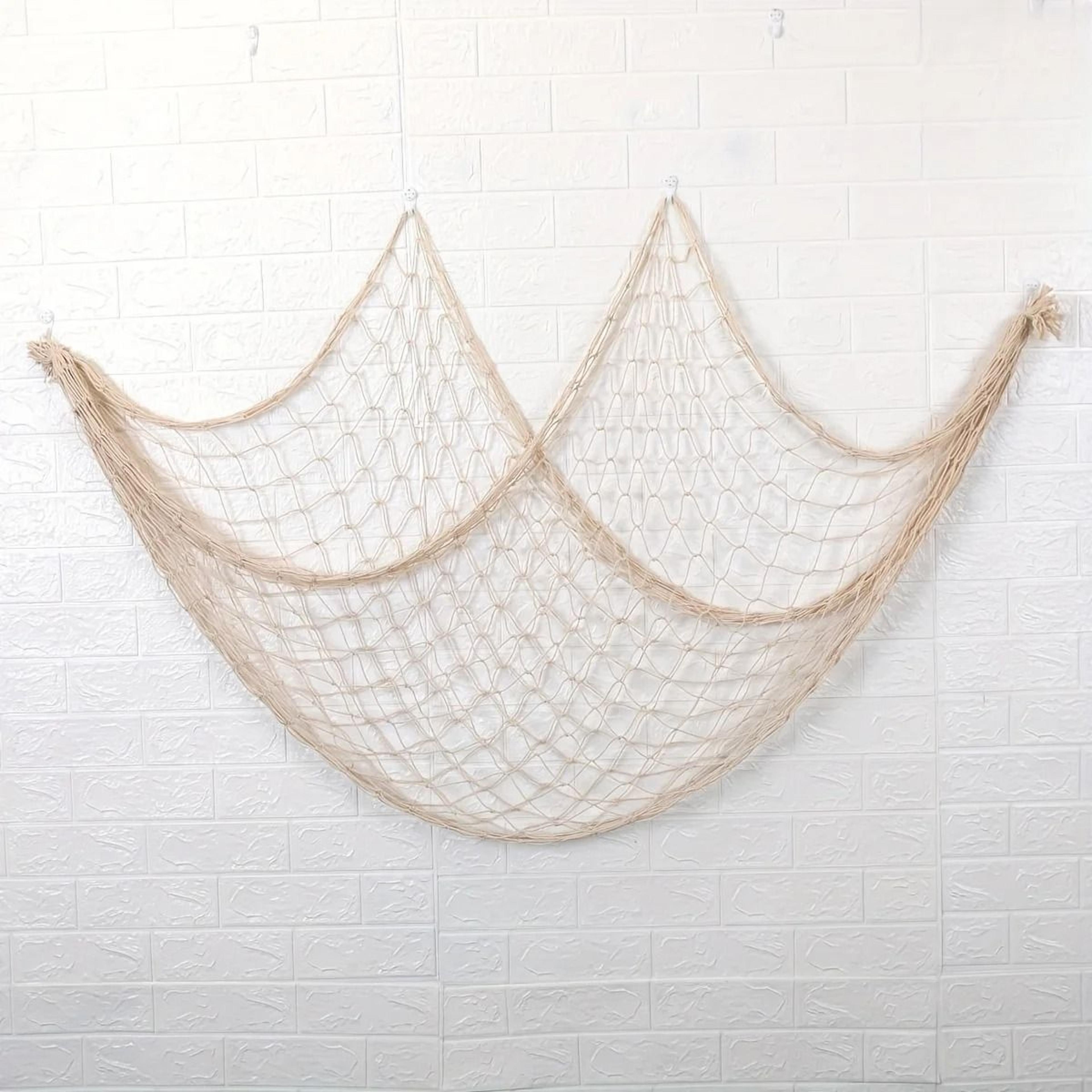 nautical fishing net wall decor beach theme hanging for coastal home styling
