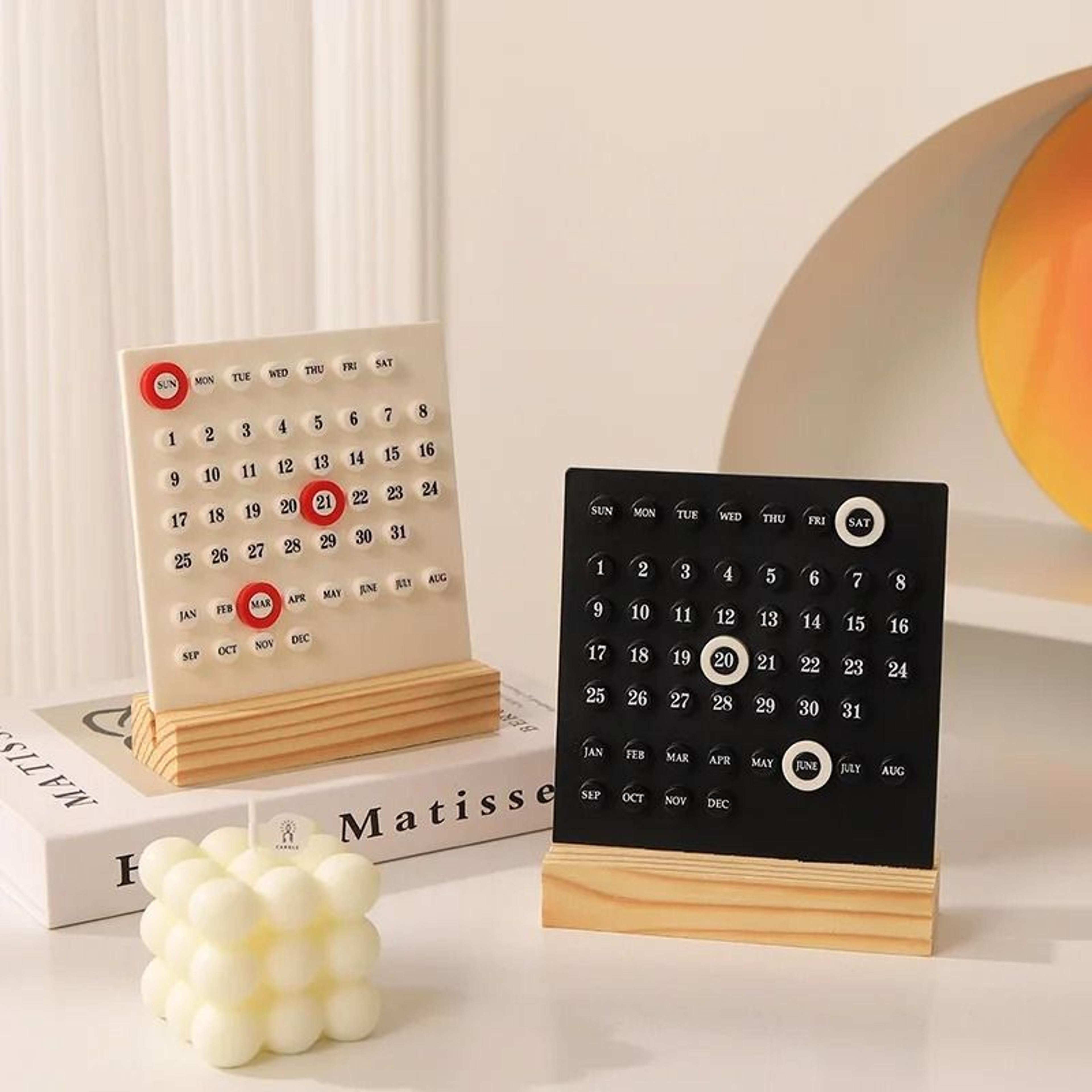 modern perpetual desk calendar minimalist office desktop organizer