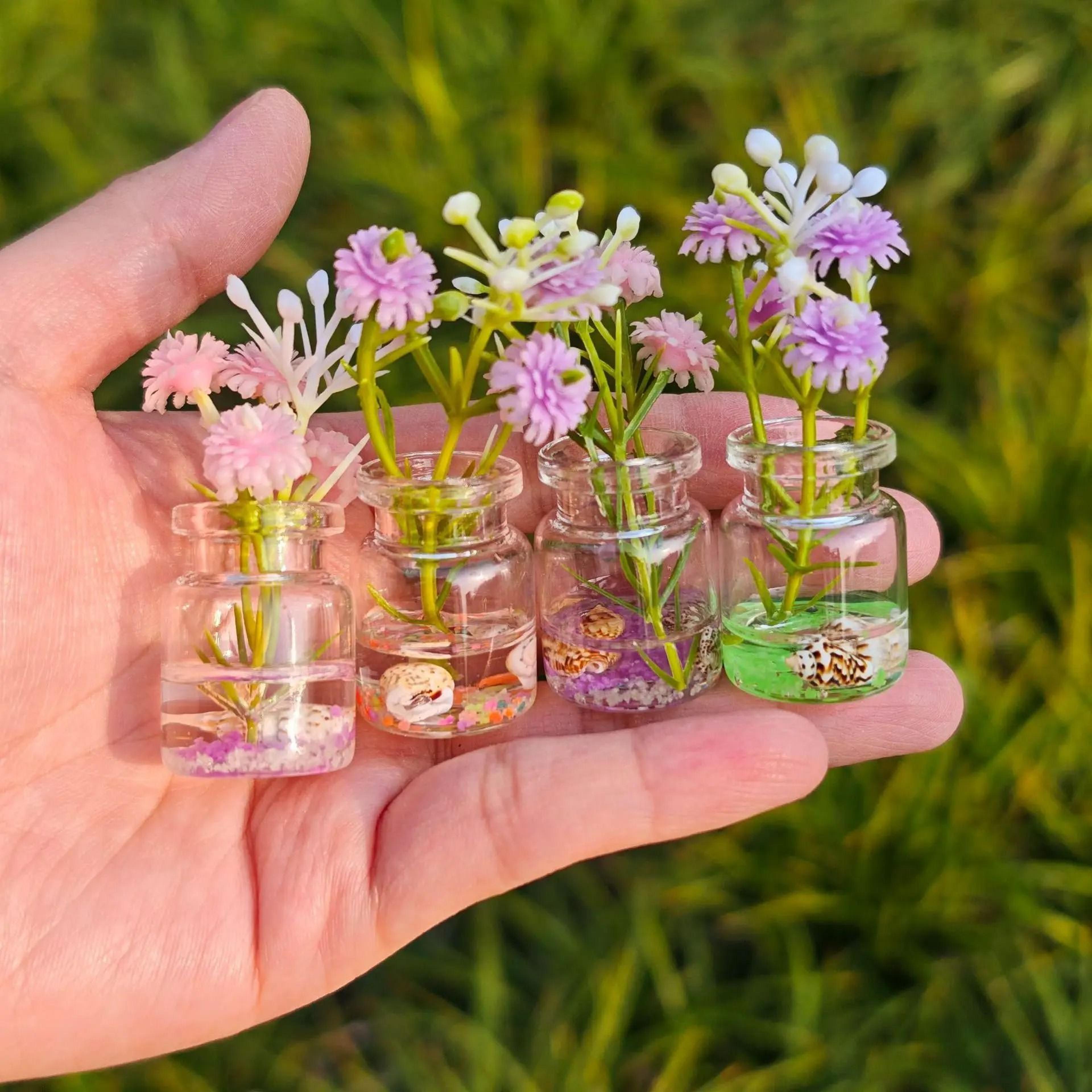 glow in the dark flower vase car dashboard decoration with artificial flowers