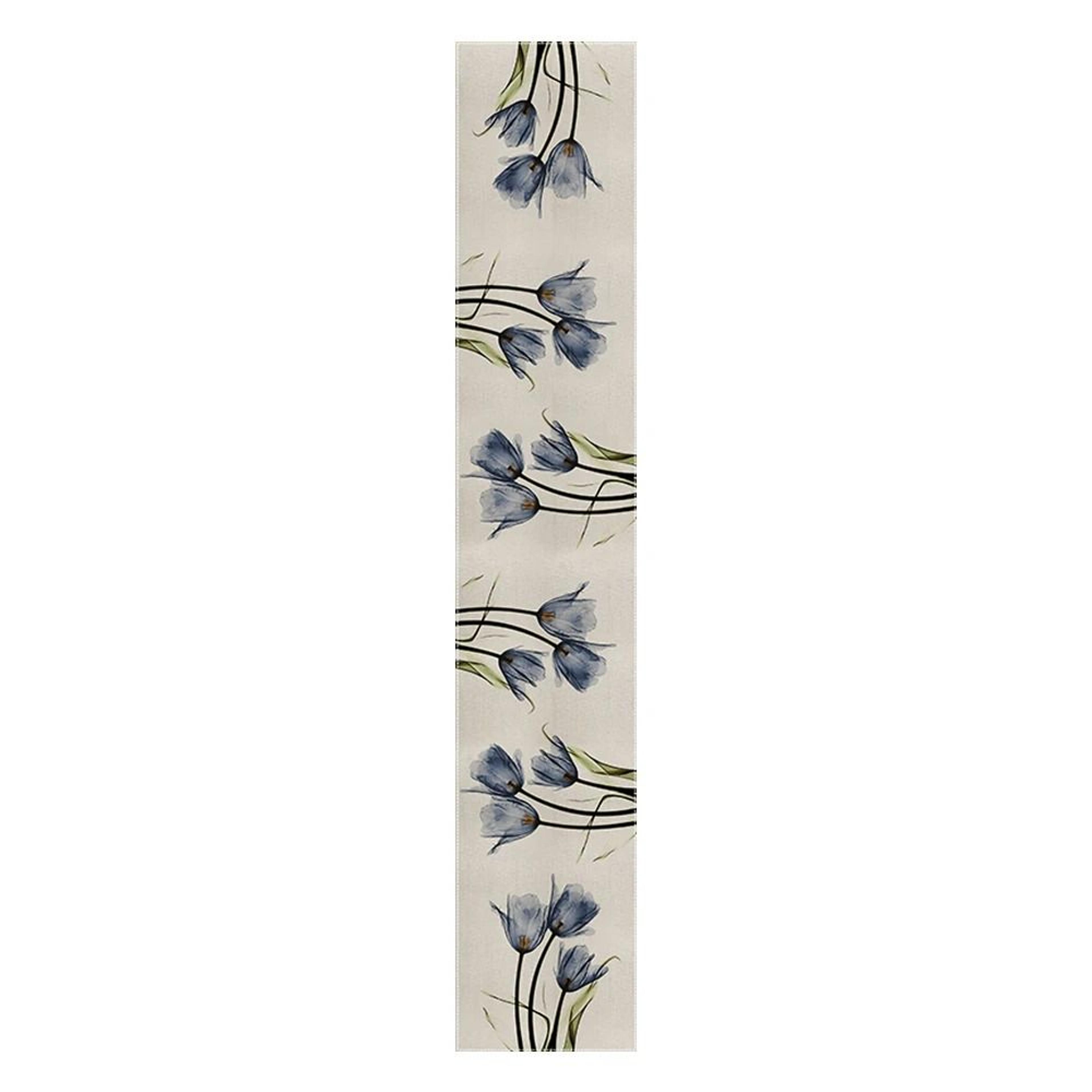 tulip linen table runner farmhouse floral dining table decor