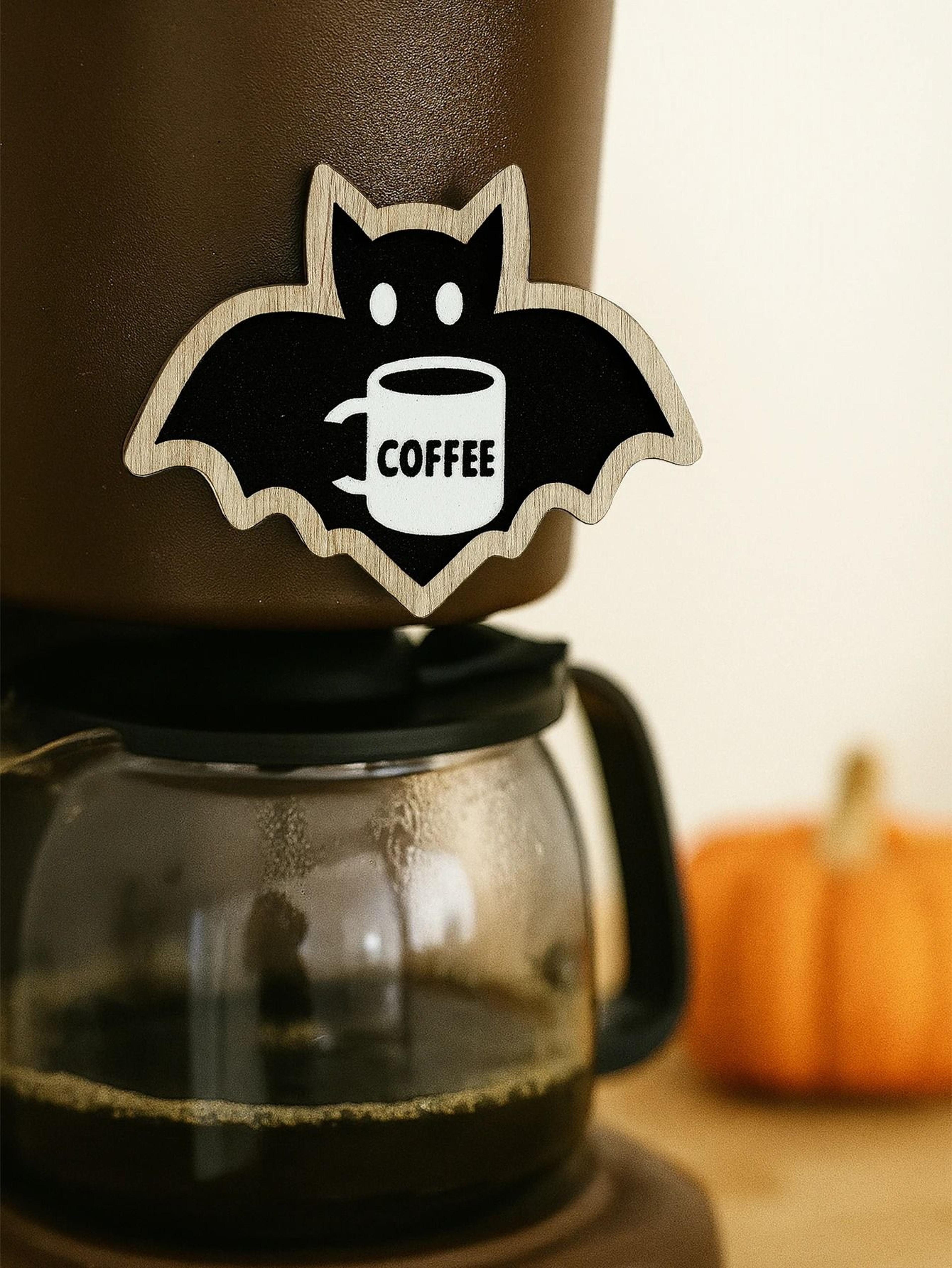 cute wooden halloween bat decor coffee lover kitchen ornament