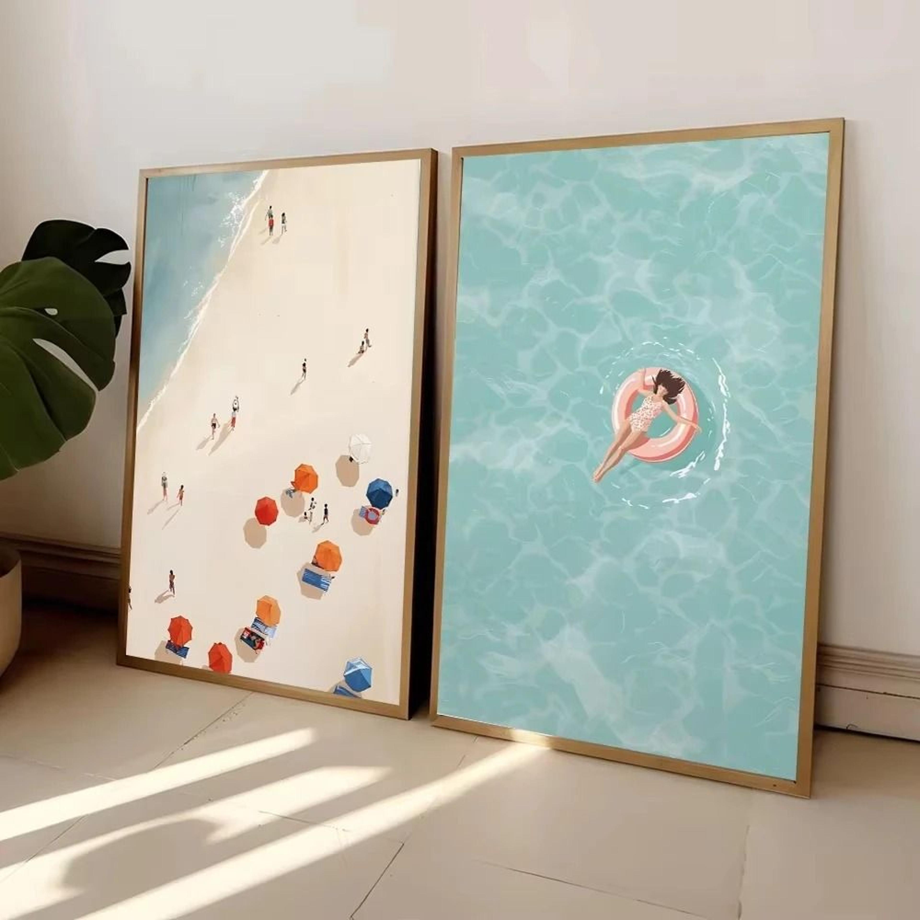 summer beach canvas wall art ocean pool party nordic living room decor