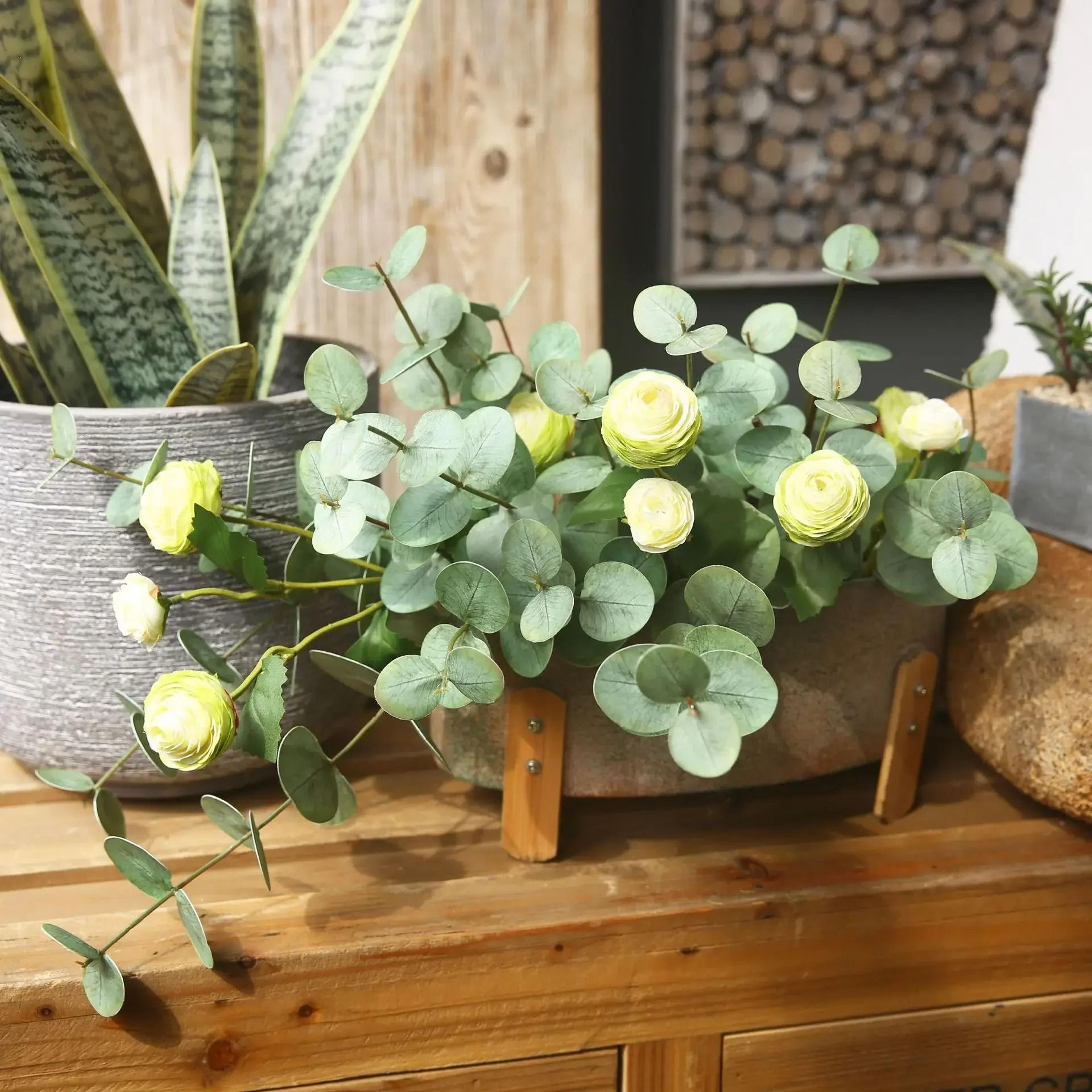 artificial eucalyptus leaves real touch greenery fake eucalyptus stems for wedding and home decor