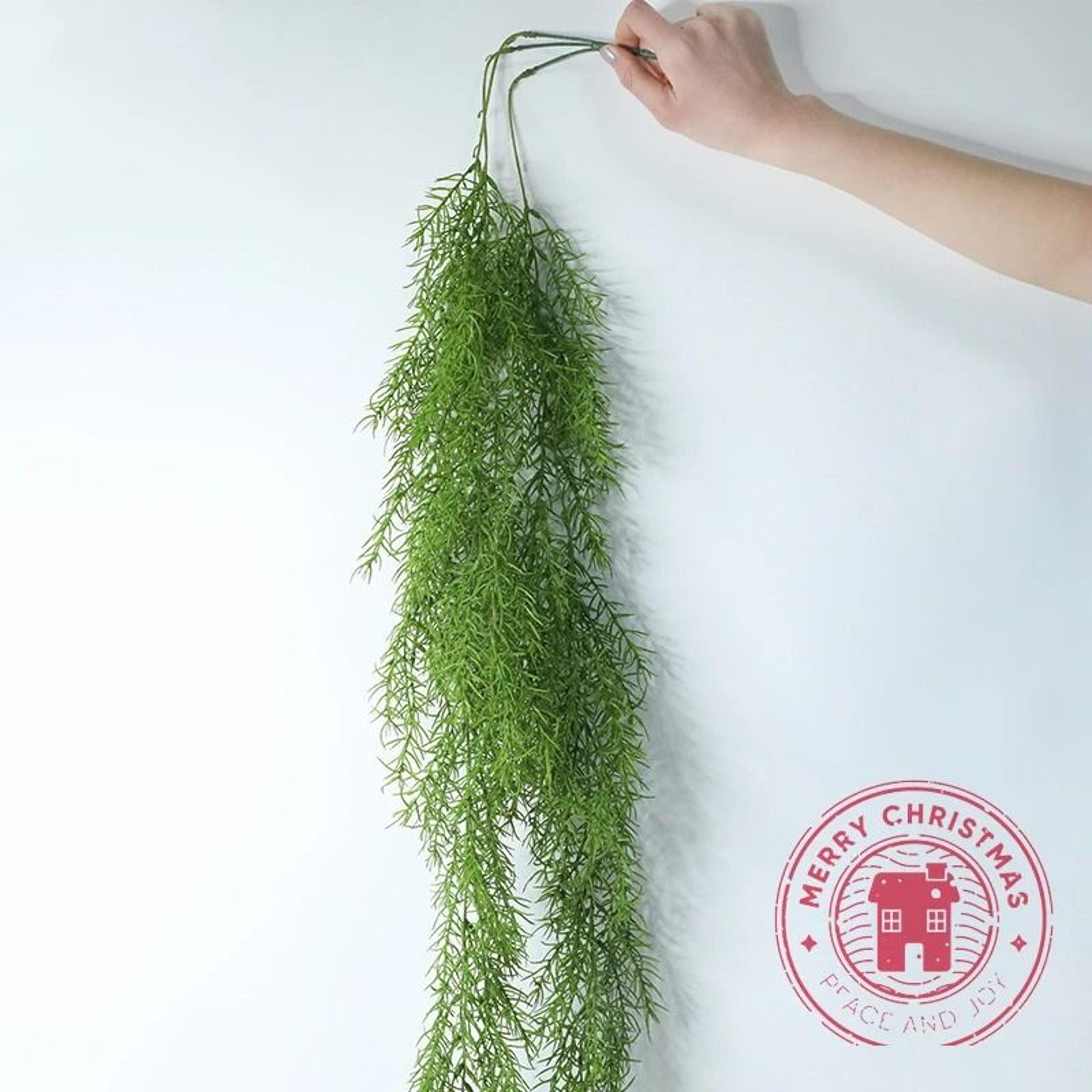 artificial pine needle garland green wall hanging plant decor