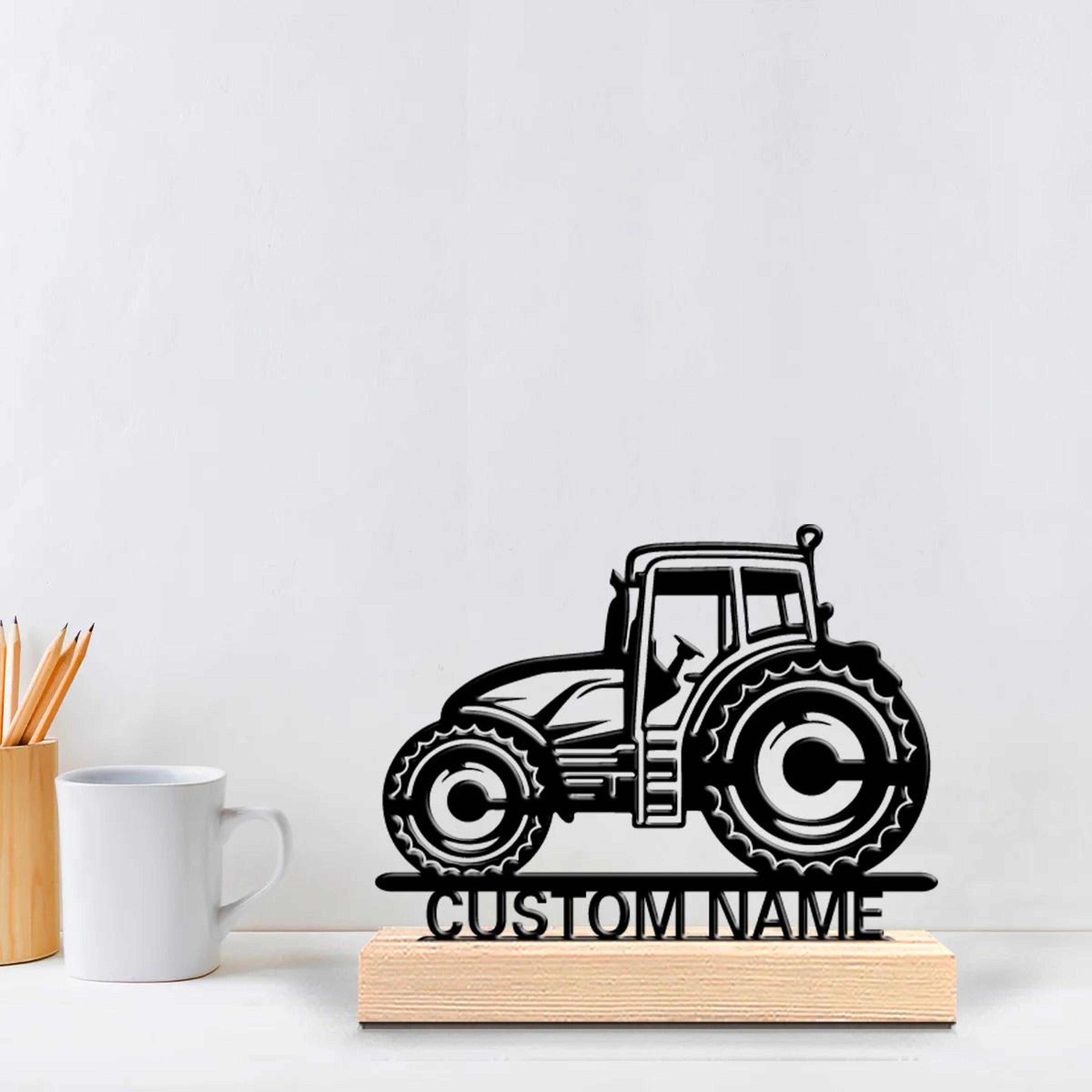 personalized custom suv metal art farmhouse tabletop car decor with wooden base