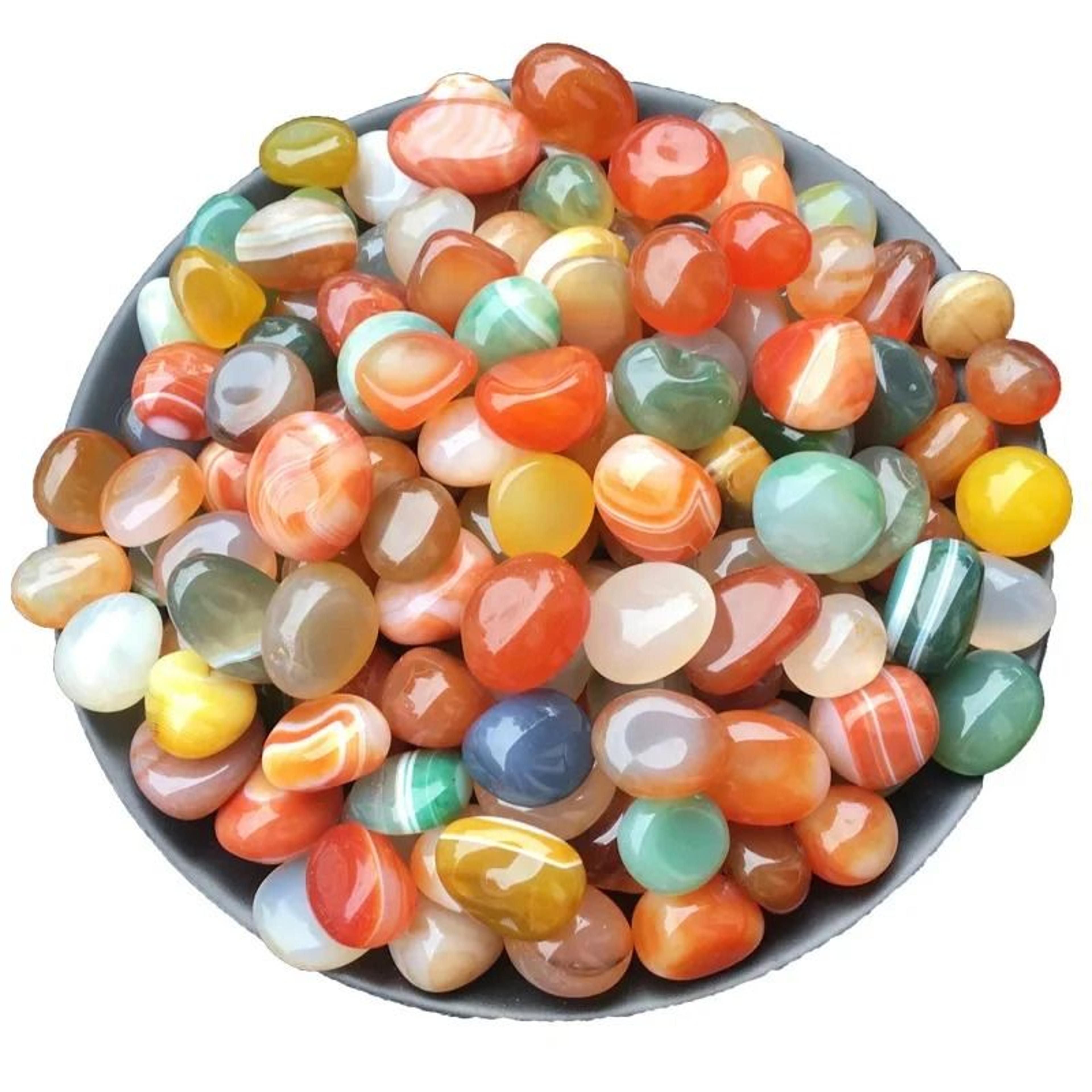 colorful agate pebbles decorative stones for aquarium vase and succulent decor