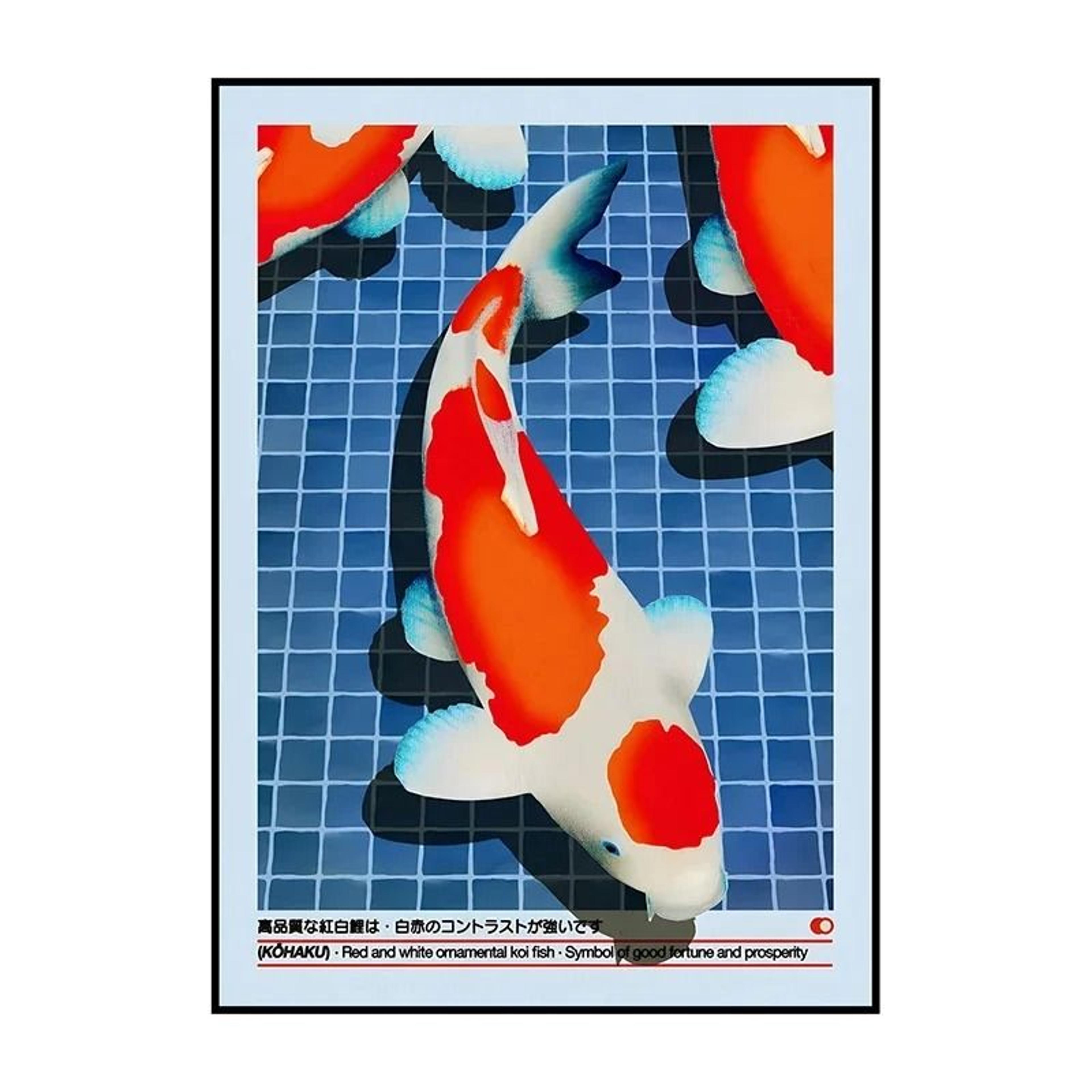 japanese koi fish canvas wall art abstract frameless poster decor