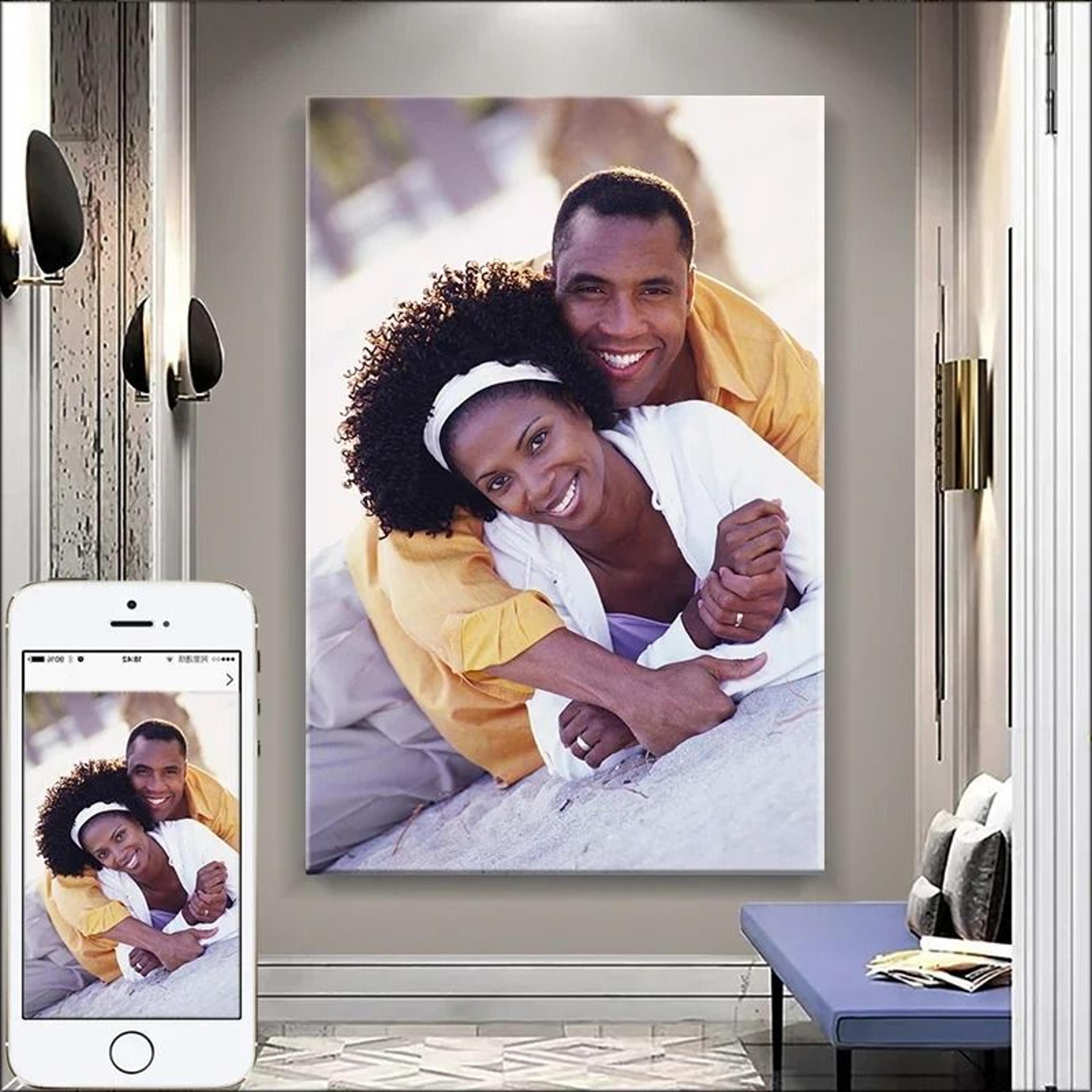 custom canvas print personalized photo wall art with optional frame