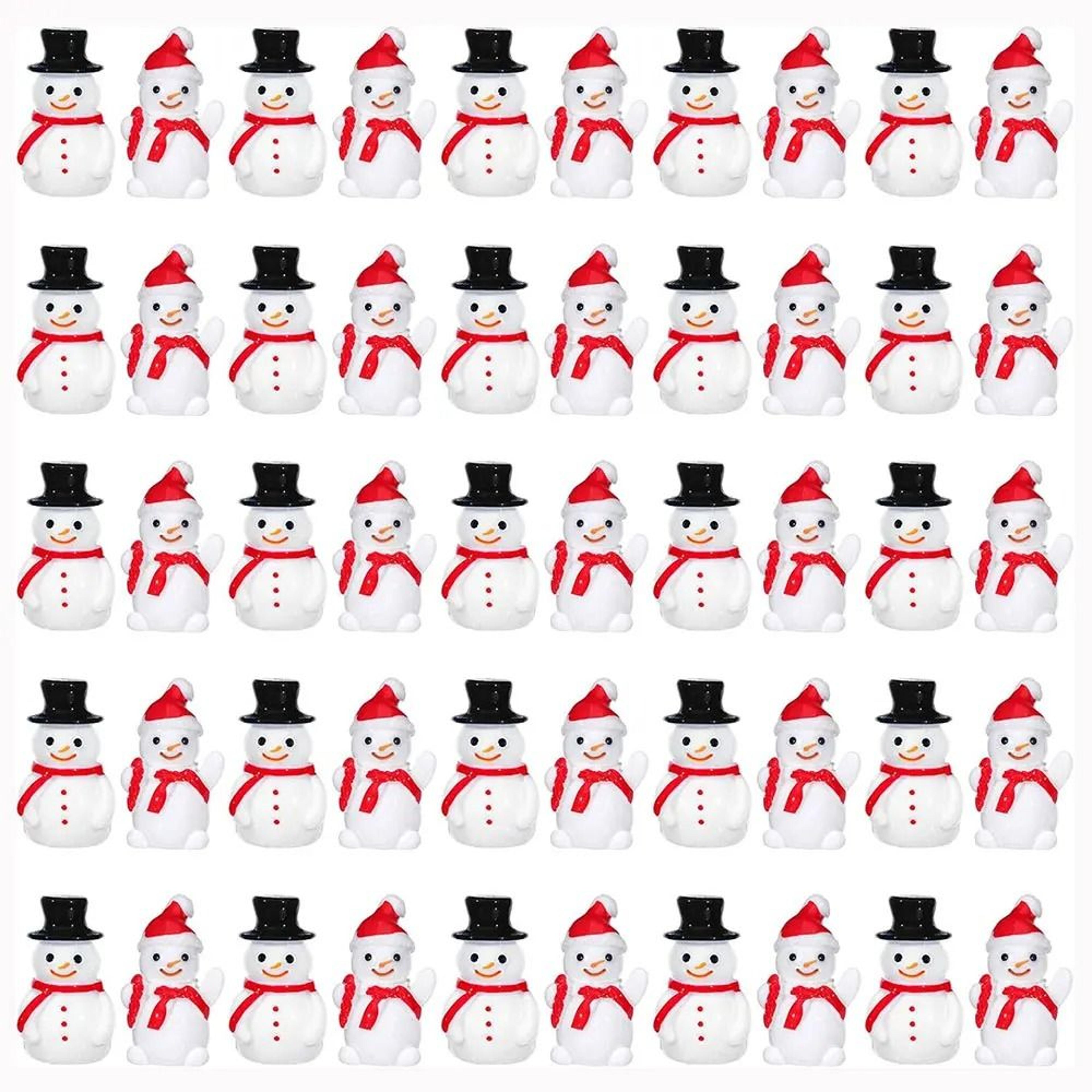 mini snowman figurines set christmas resin garden decor accessories