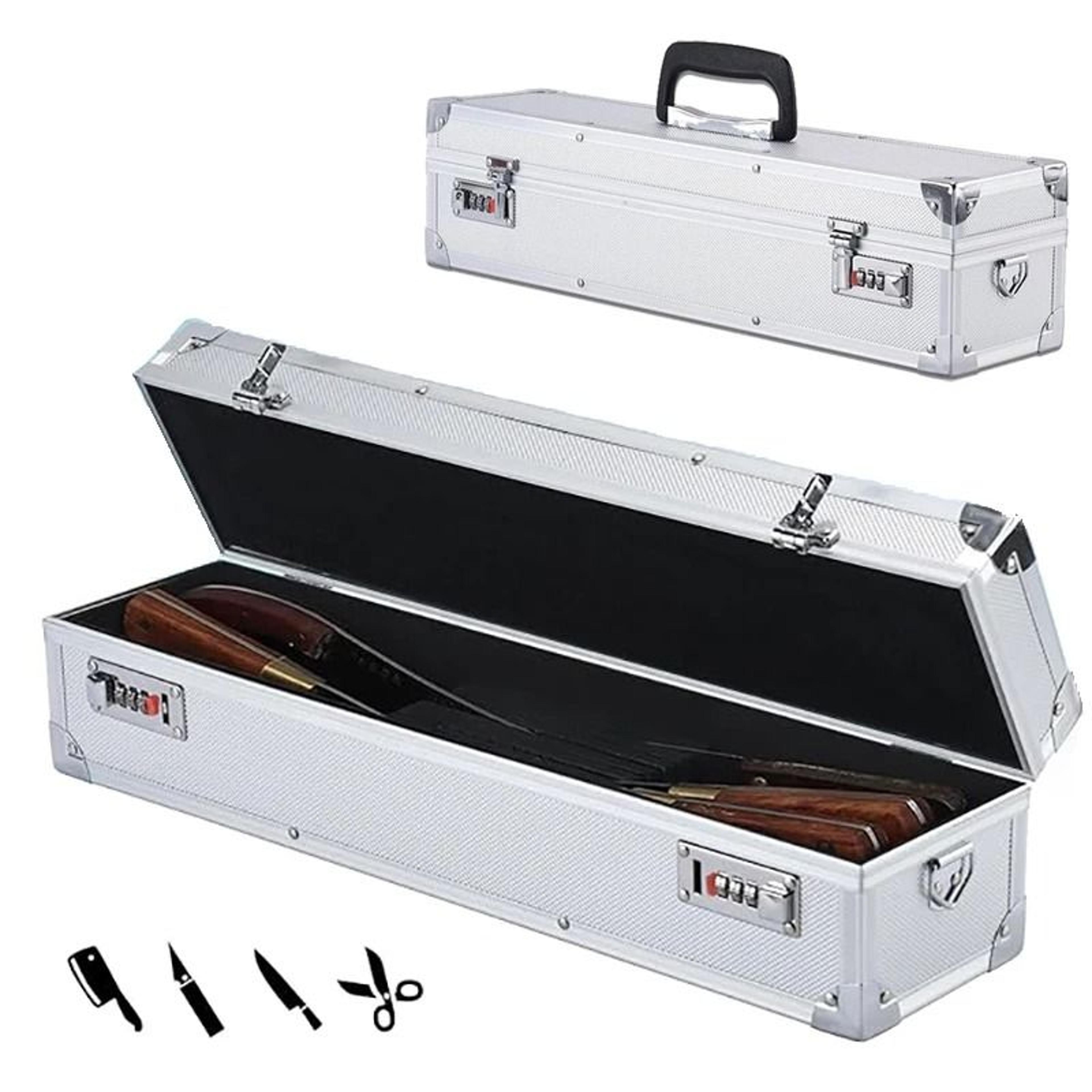 professional chef knife storage case with lockable aluminum organizer