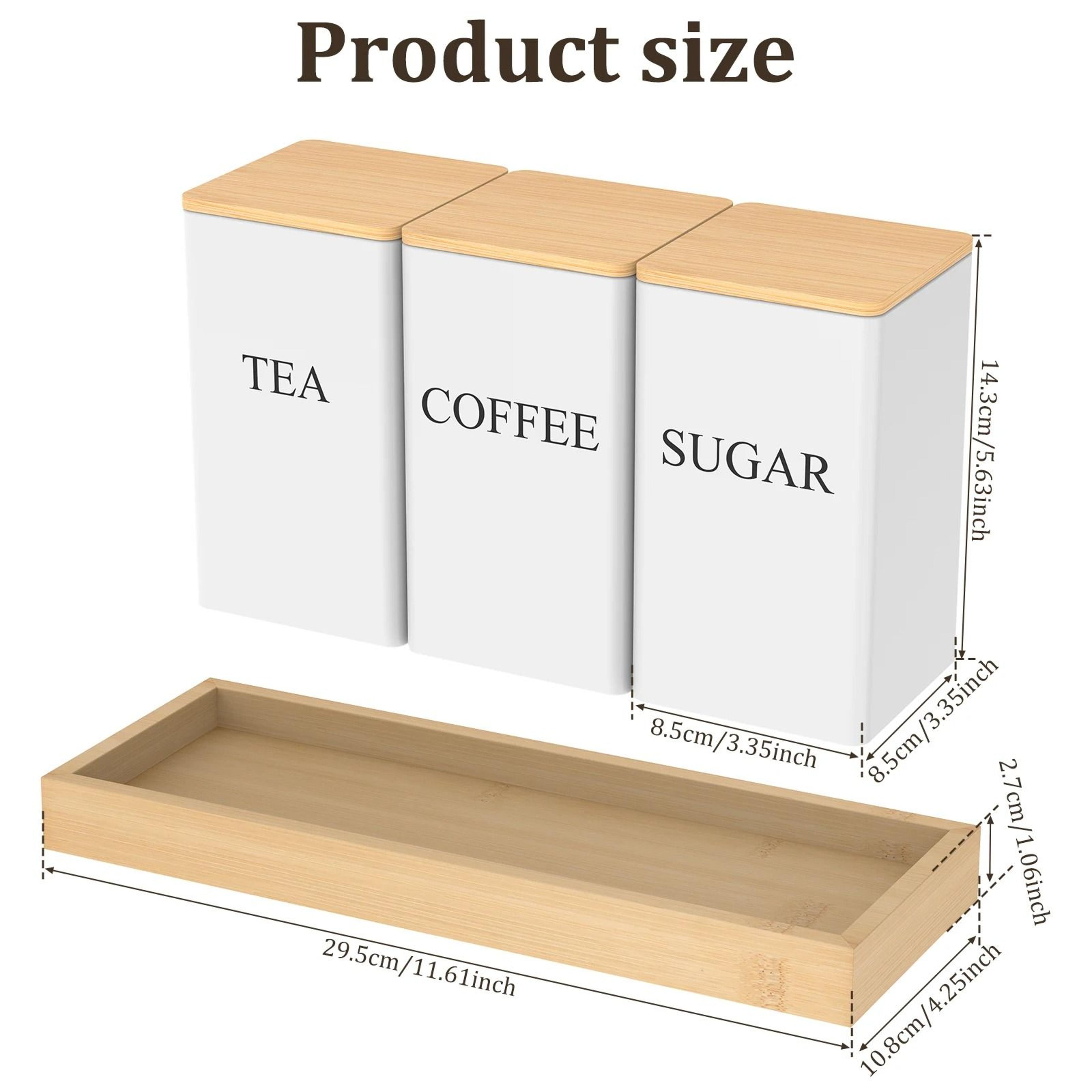 airtight coffee tea sugar canisters set kitchen countertop storage jars