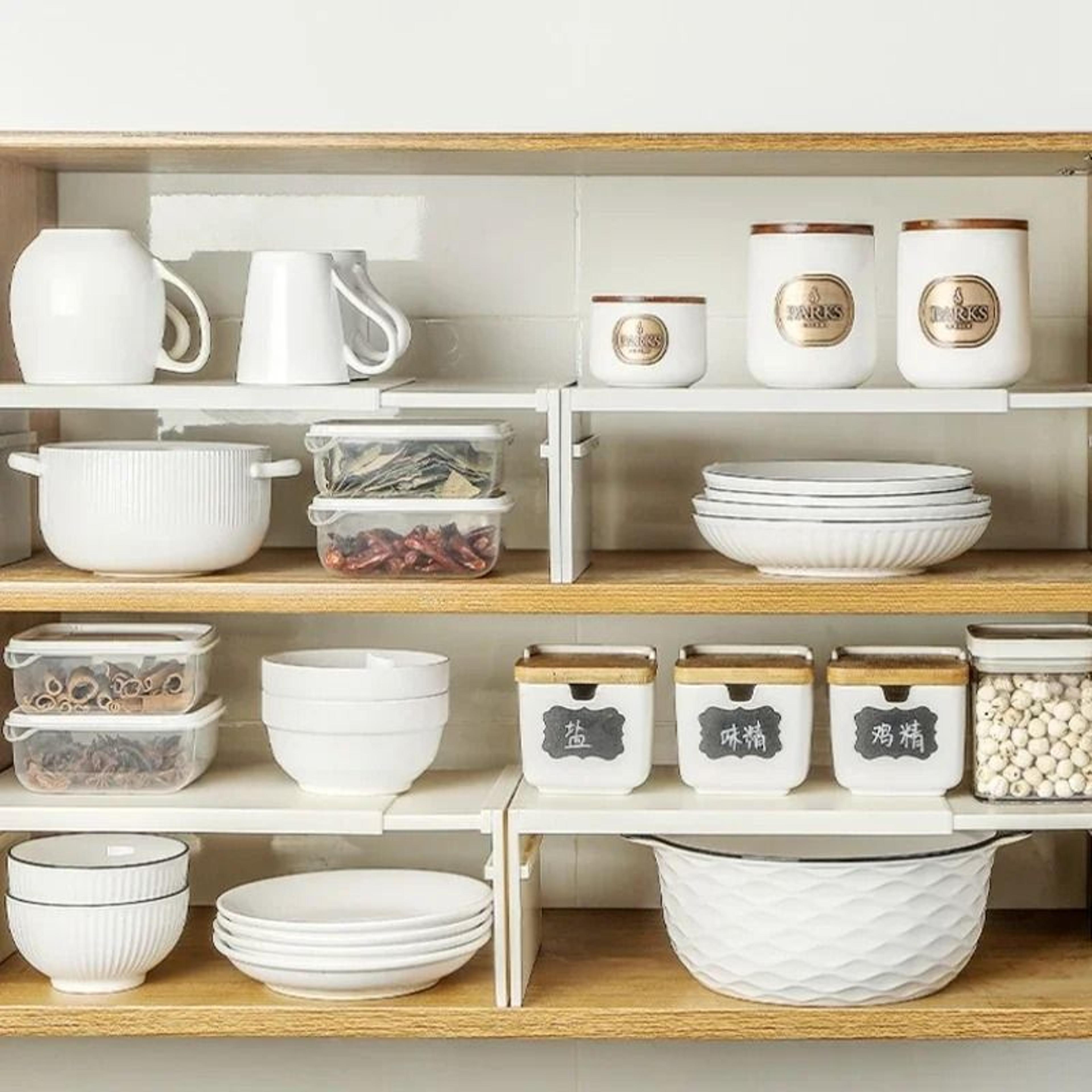 retractable kitchen shelf organizer expandable cabinet storage rack