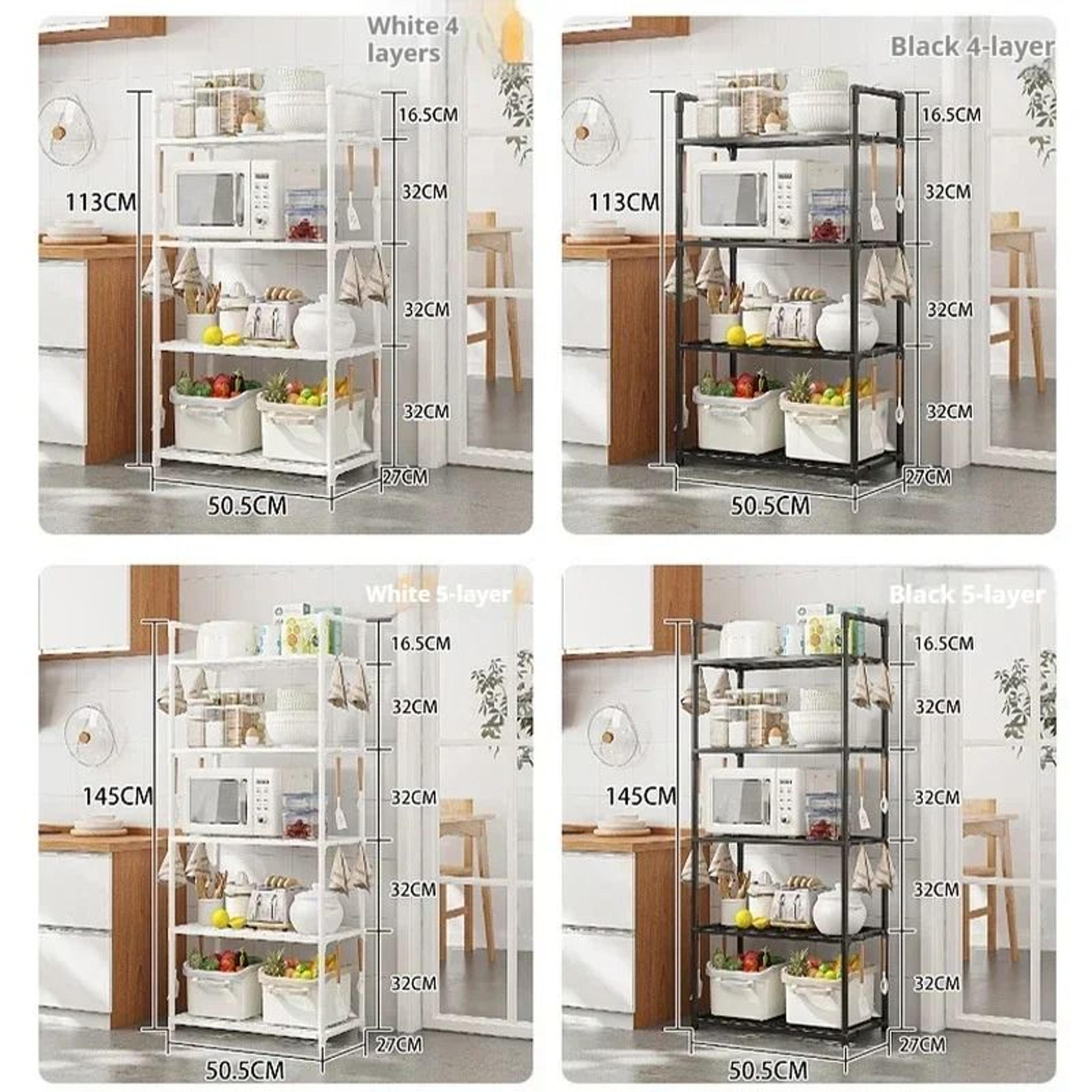 multilayer kitchen storage shelf microwave oven rack organizer